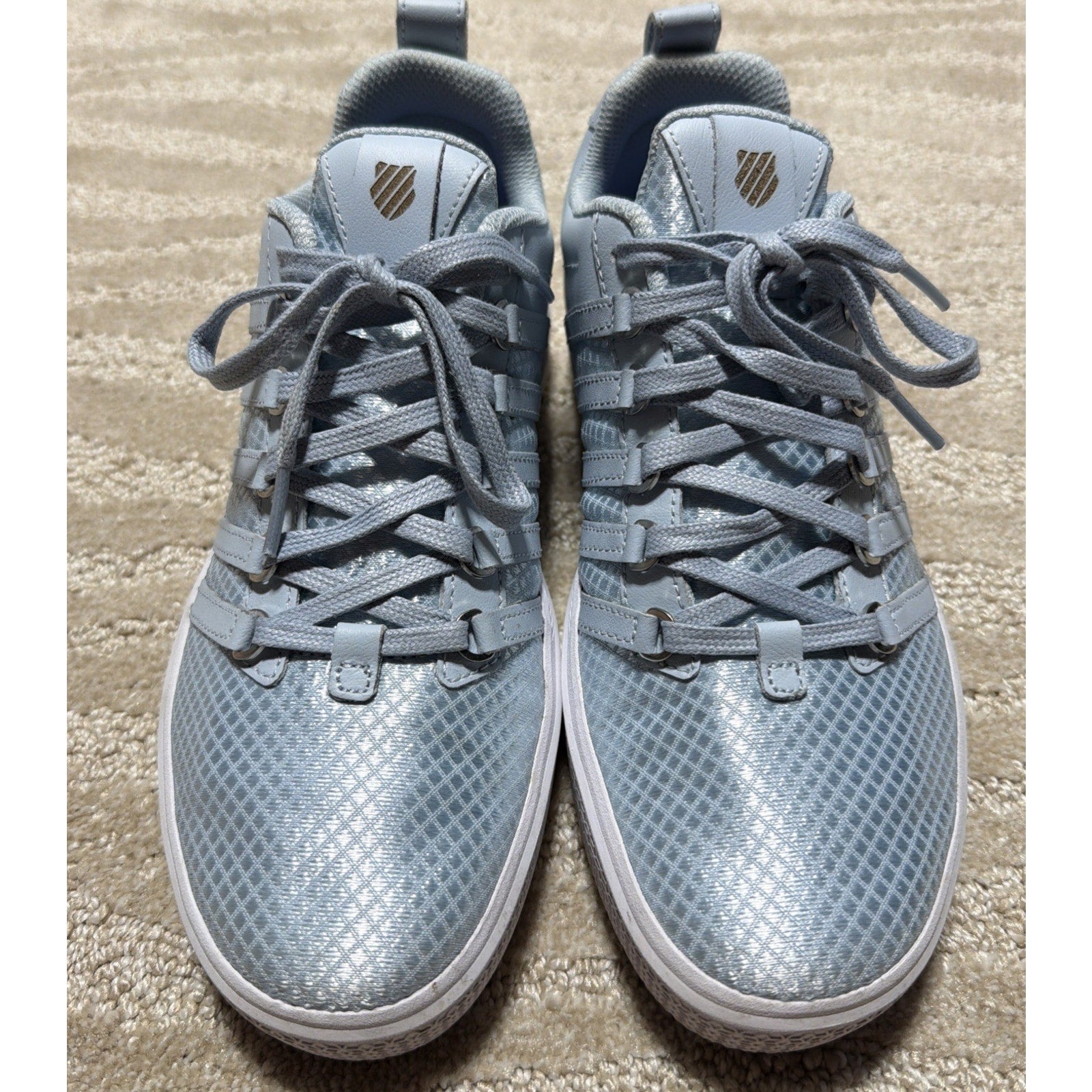 K-swiss Womens Baby Blue Shimmer Donavon Sneakers Sz 10 95633-482-M