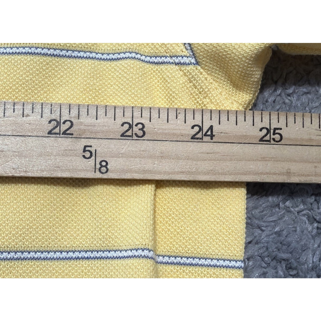 IZOD Luxury Sport Mens XL Polo Shirt Yellow Stripped Premium Cotton NWT