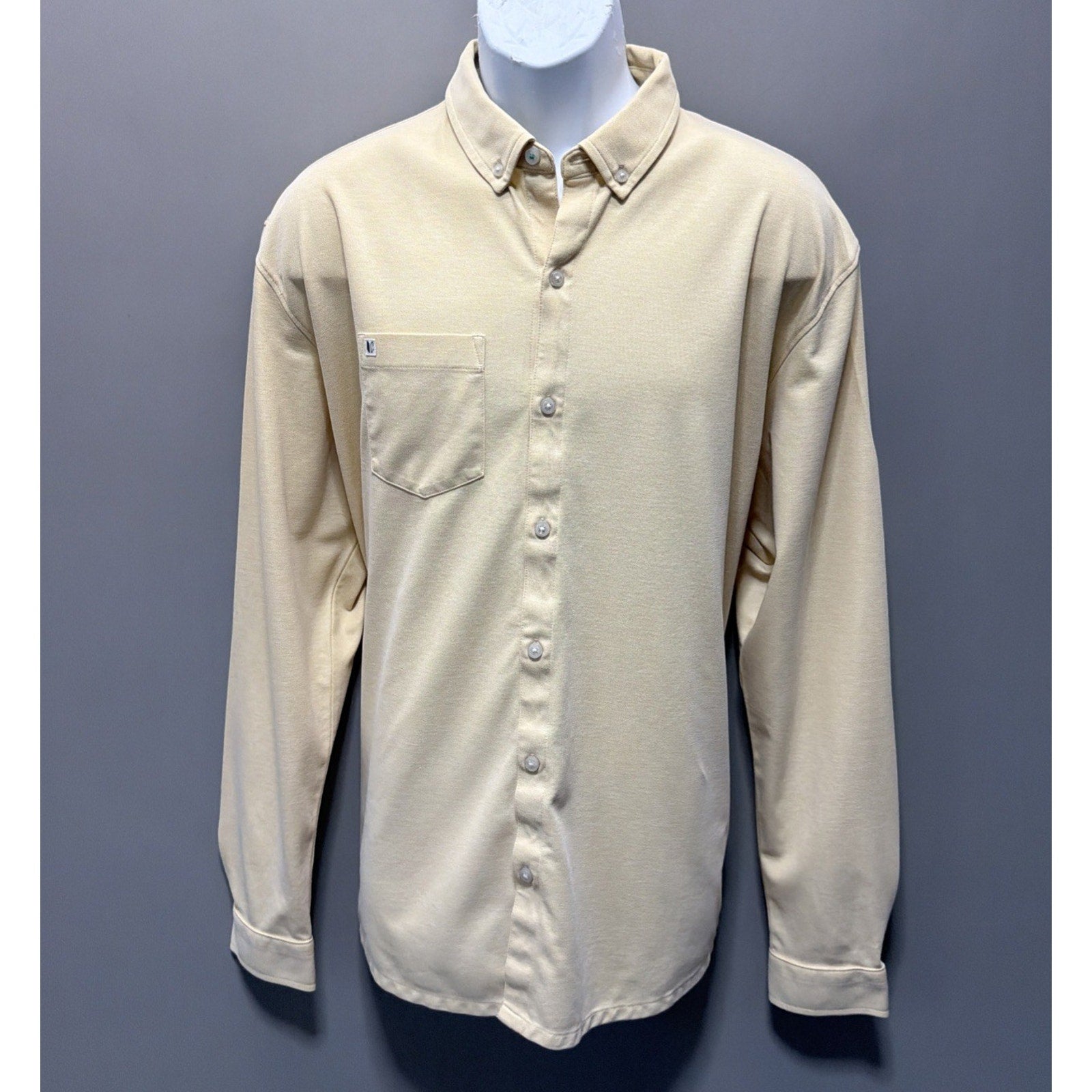 Linksoul Shirt Mens XL Button Up Yellow Tempus Fugit Button Down Casual