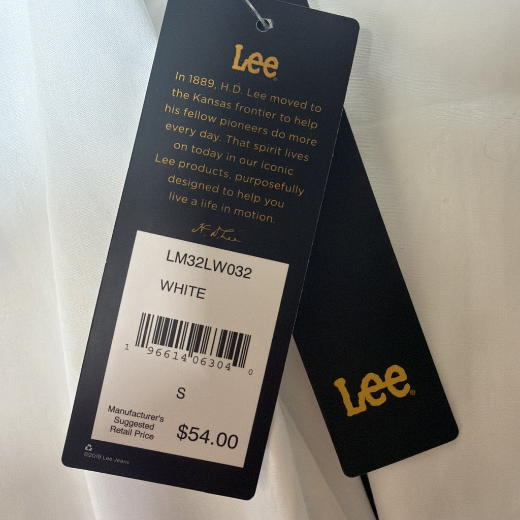 Lee Button Up Shirt Long Sleeve Men's Size Small White Regular Fit Soft NWT