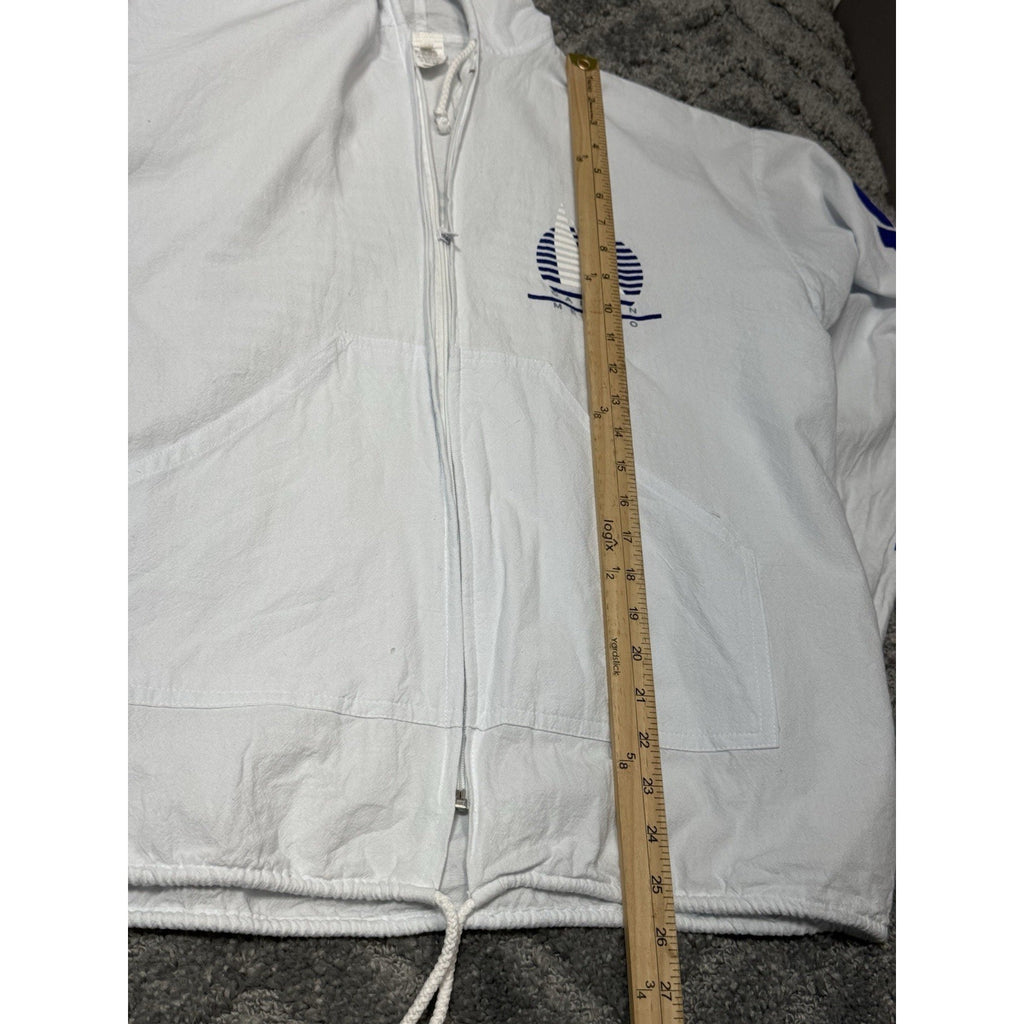 Vintage 90’s Cancun Zip Jacket Hoodie Cancun Mexico Unisex Sz M Cotton White