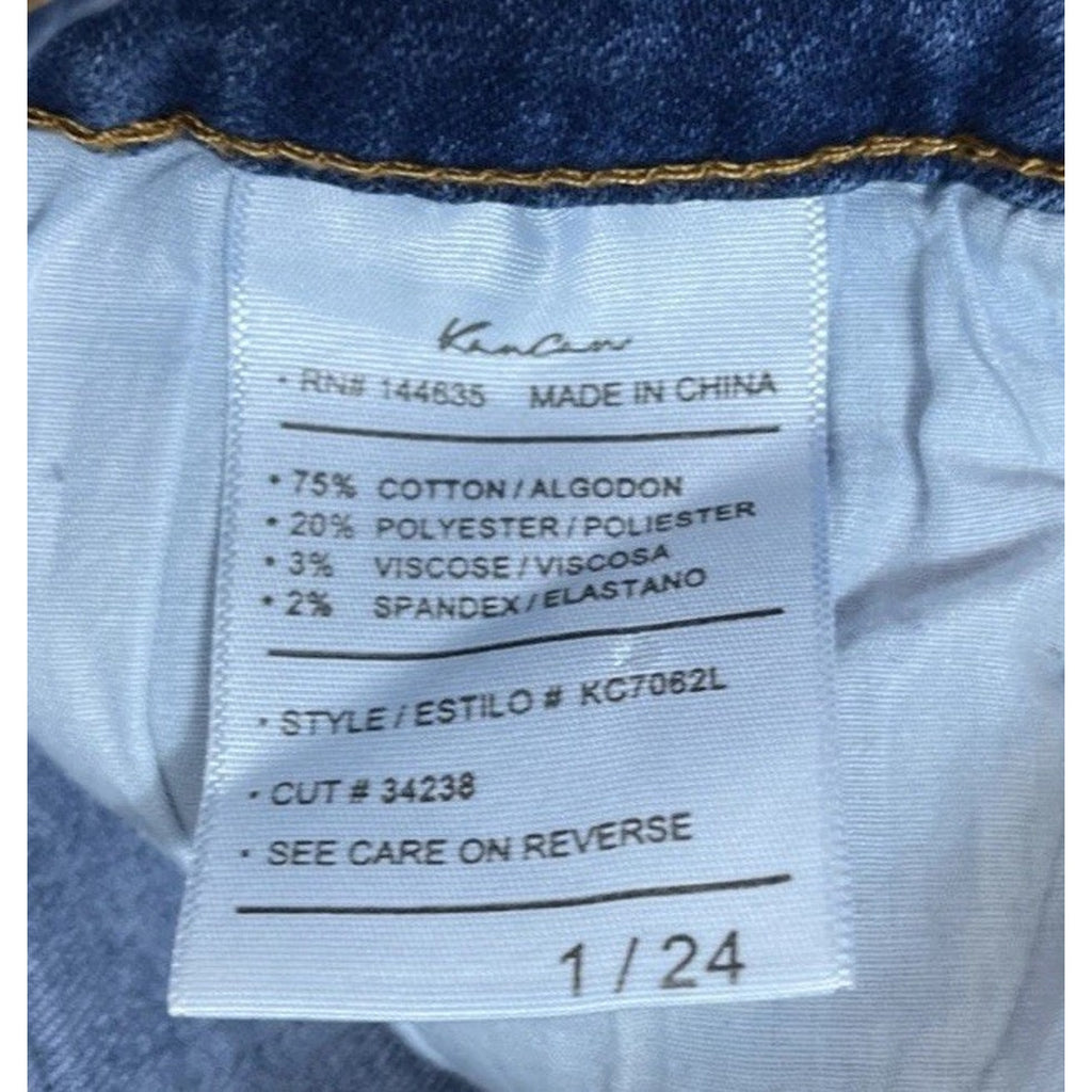 KanCan Mid Rise Cuffed Jean Shorts Size 1 /24 Blue Denim Stretch Light Wash
