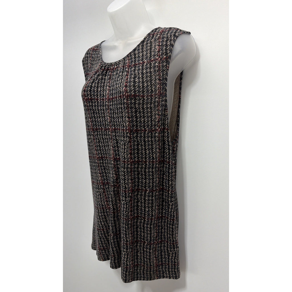 Womens Brown Gray CHAPS Stretch Sleeveless Tank Top Shirt XL