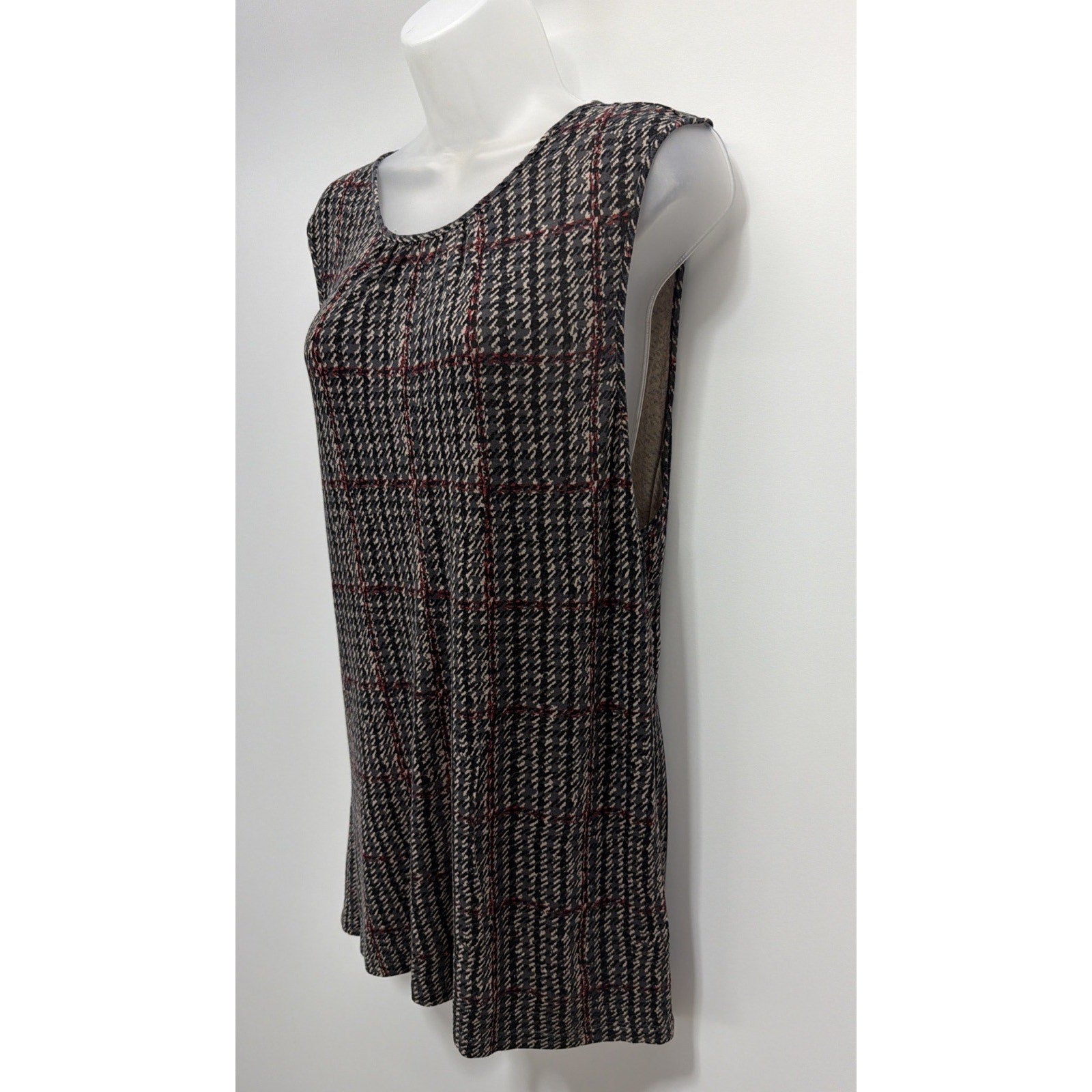 Womens Brown Gray CHAPS Stretch Sleeveless Tank Top Shirt XL