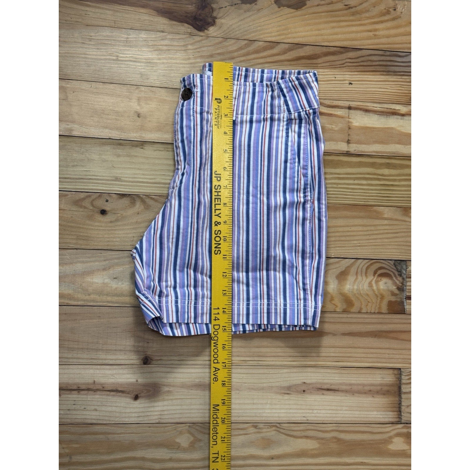 Gap Purple Blue Striped Cotton Chino 5" Mid-Rise Casual Shorts Women's Size 4