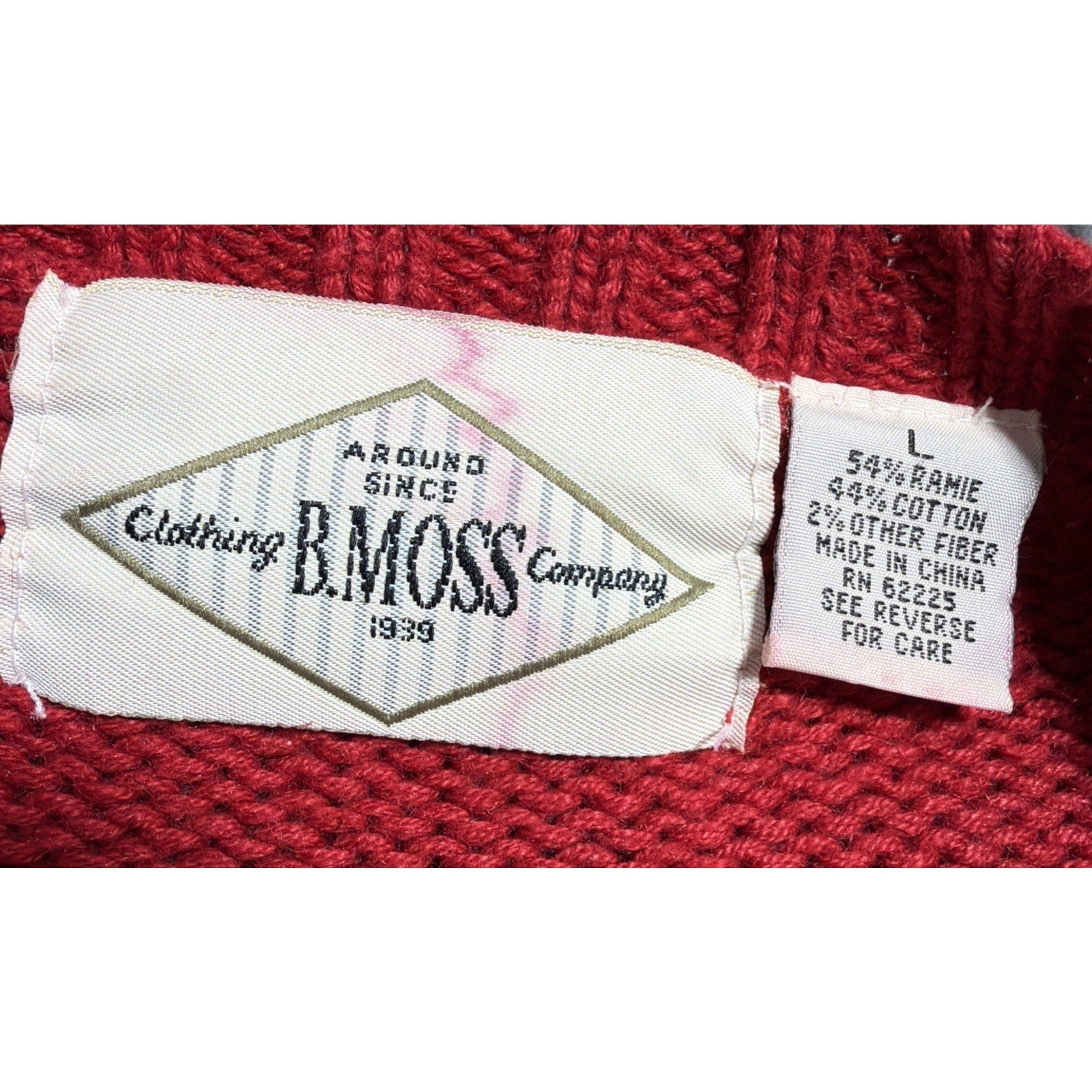 Vintage B.Moss Womens L Teddy bear Christmas Sweater 90s Cottage Cozy Granny