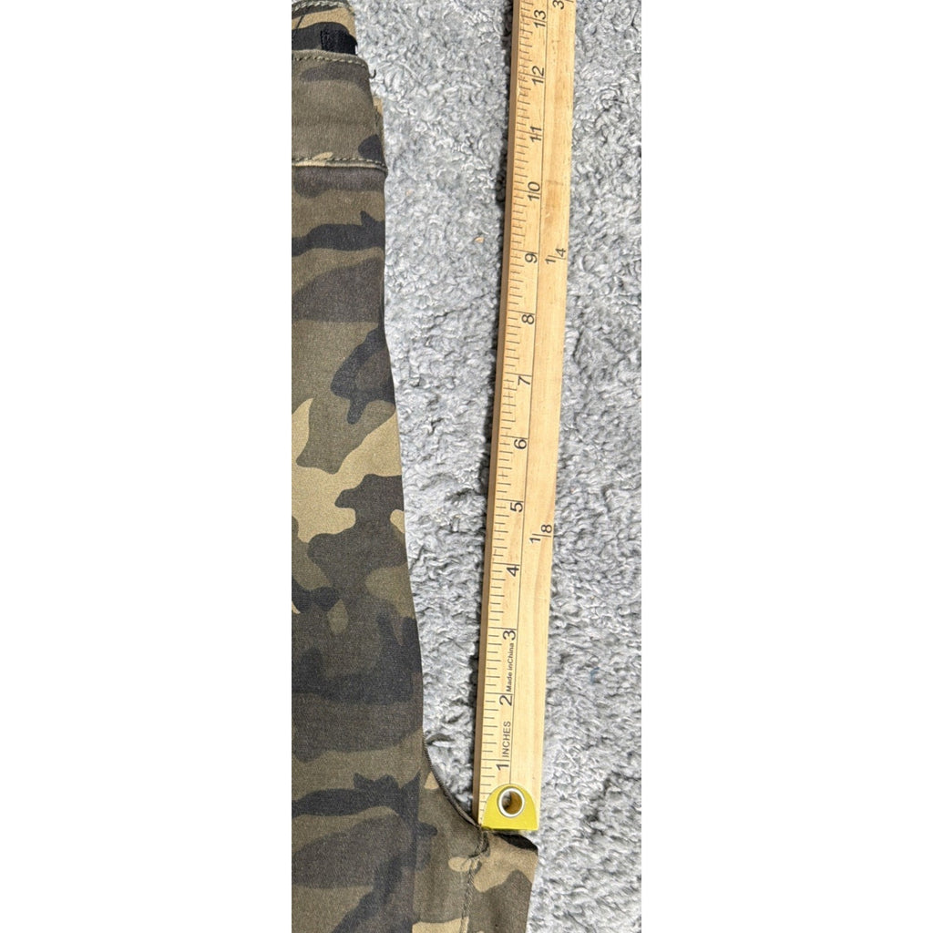 American Bazi Los Angeles High Rise Ruched Boot Camo Distressed jeans sz S New