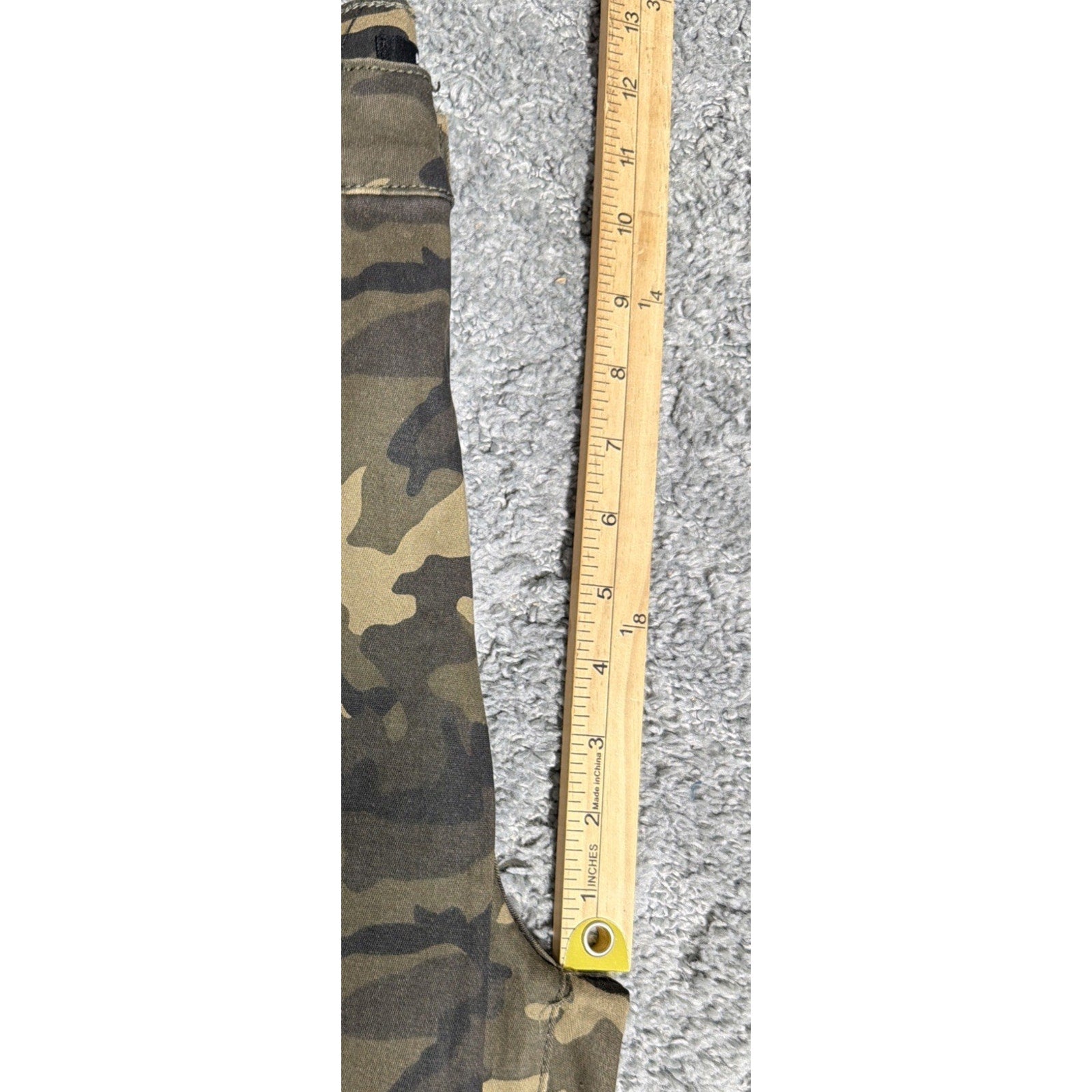 American Bazi Los Angeles High Rise Ruched Boot Camo Distressed jeans sz S New