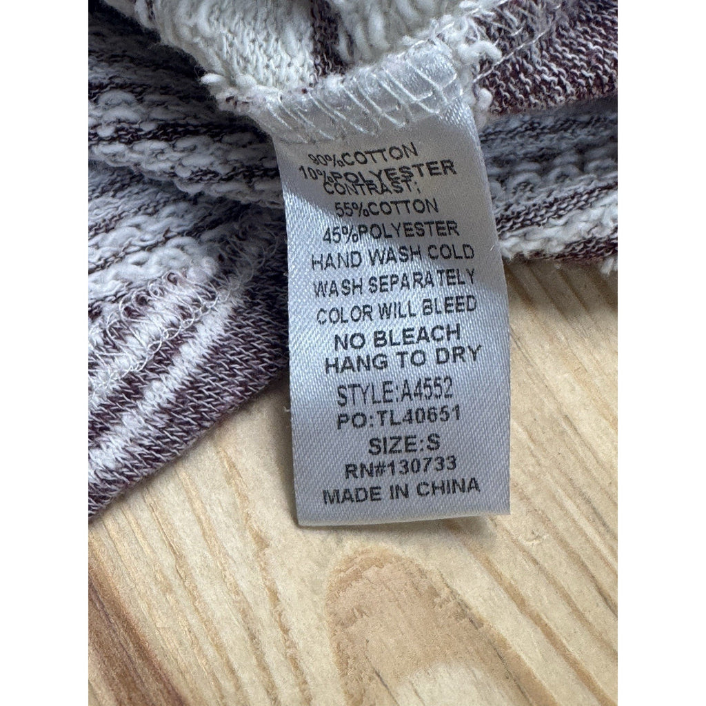 Umgee Long Sleeve Striped Button Top Size Small Oversized Sweater