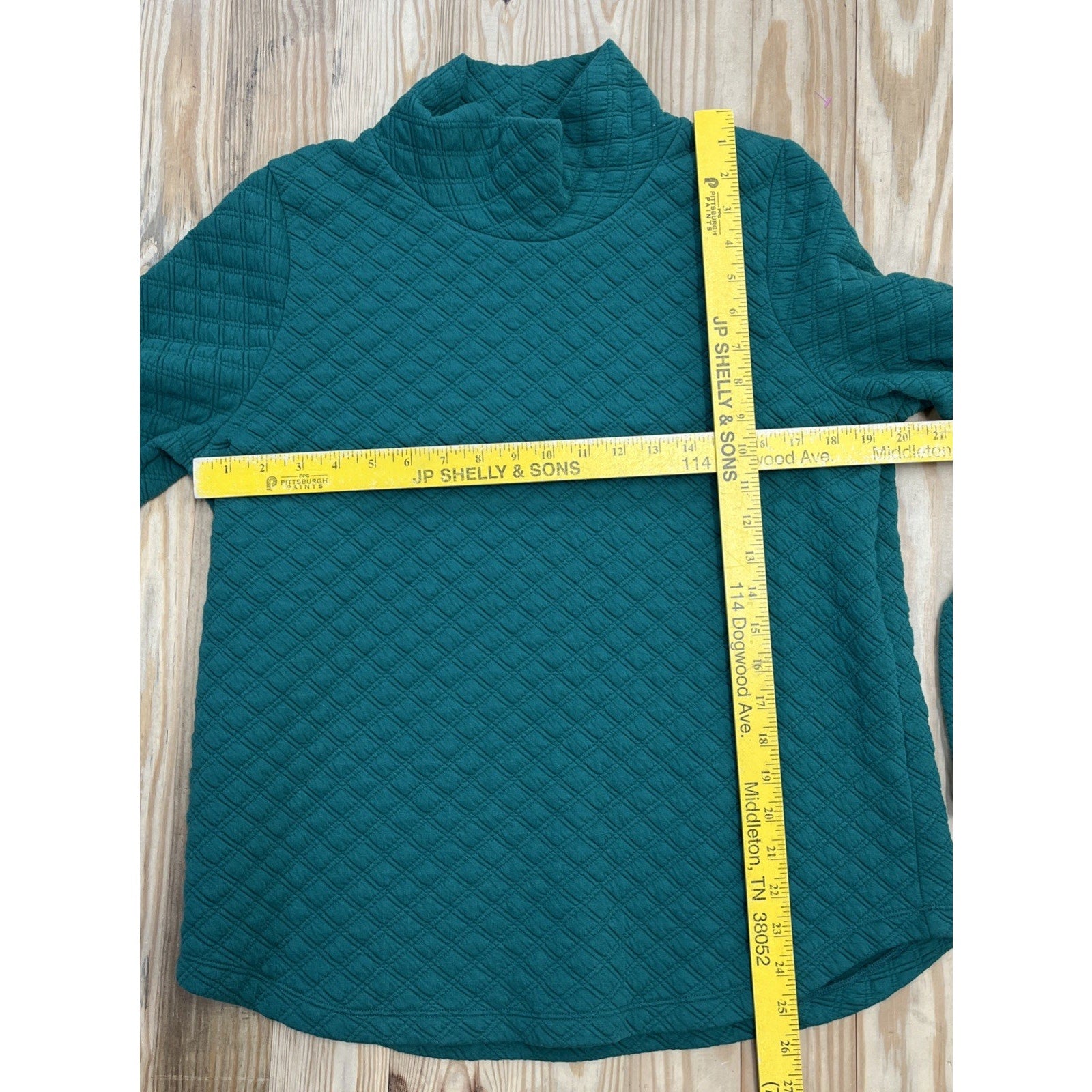 J. CREW | Women's M Emerald Green Quilted Mock turtleneck Top
