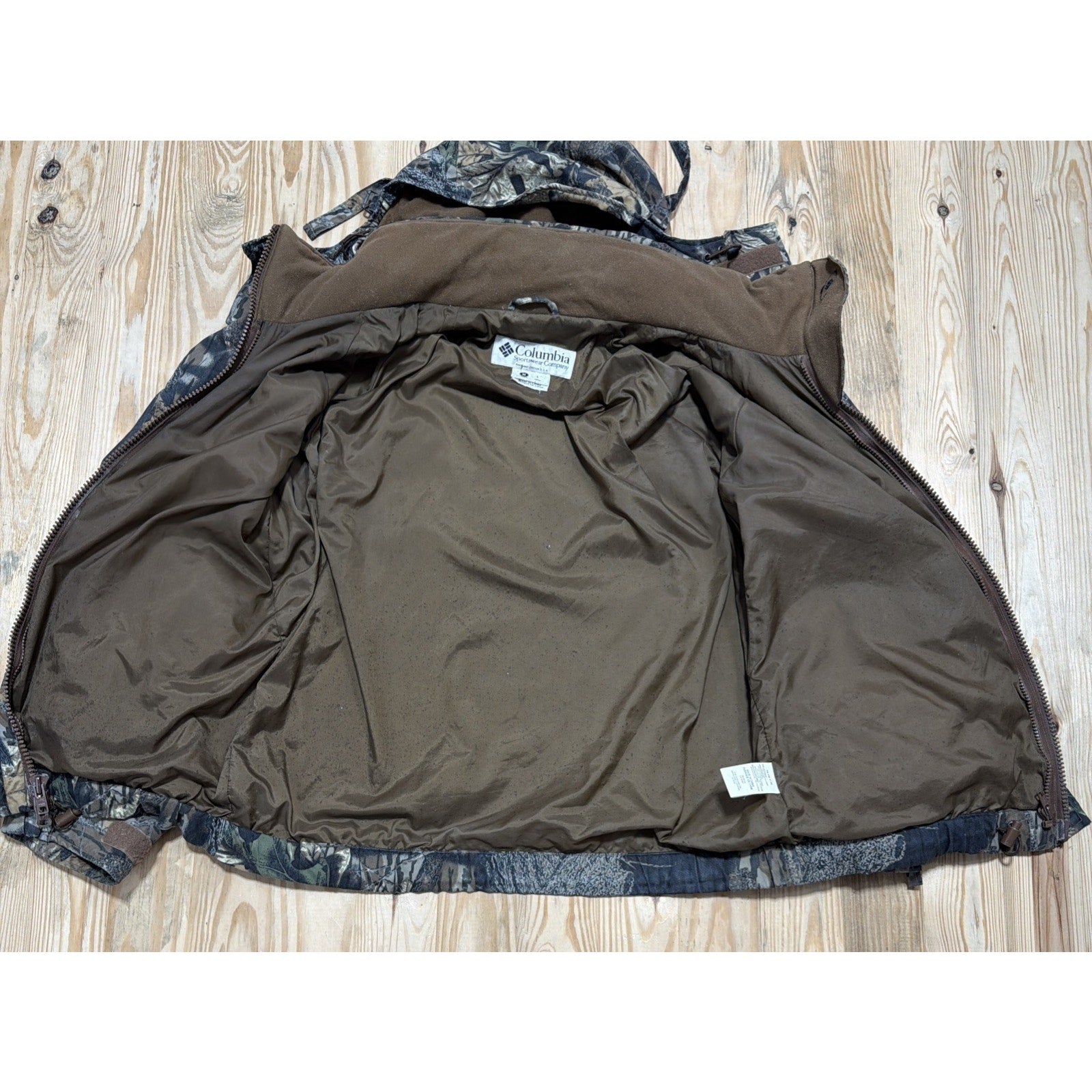 Vtg Columbia Jacket Men M Camo Camouflage Hunting Mossy Oak Breakup