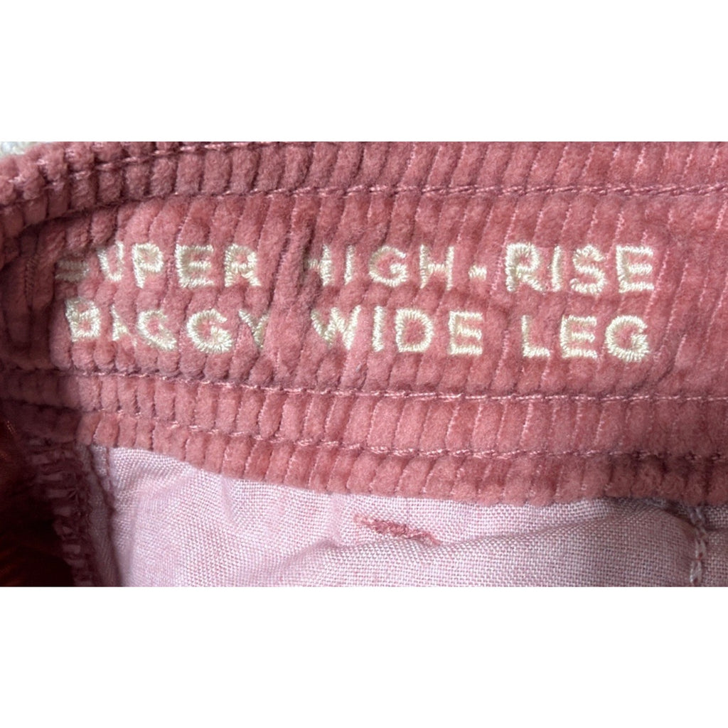 American Eagle Pants Women 0 Short Corduroy Baggy Wide Leg Super High Rise Cargo
