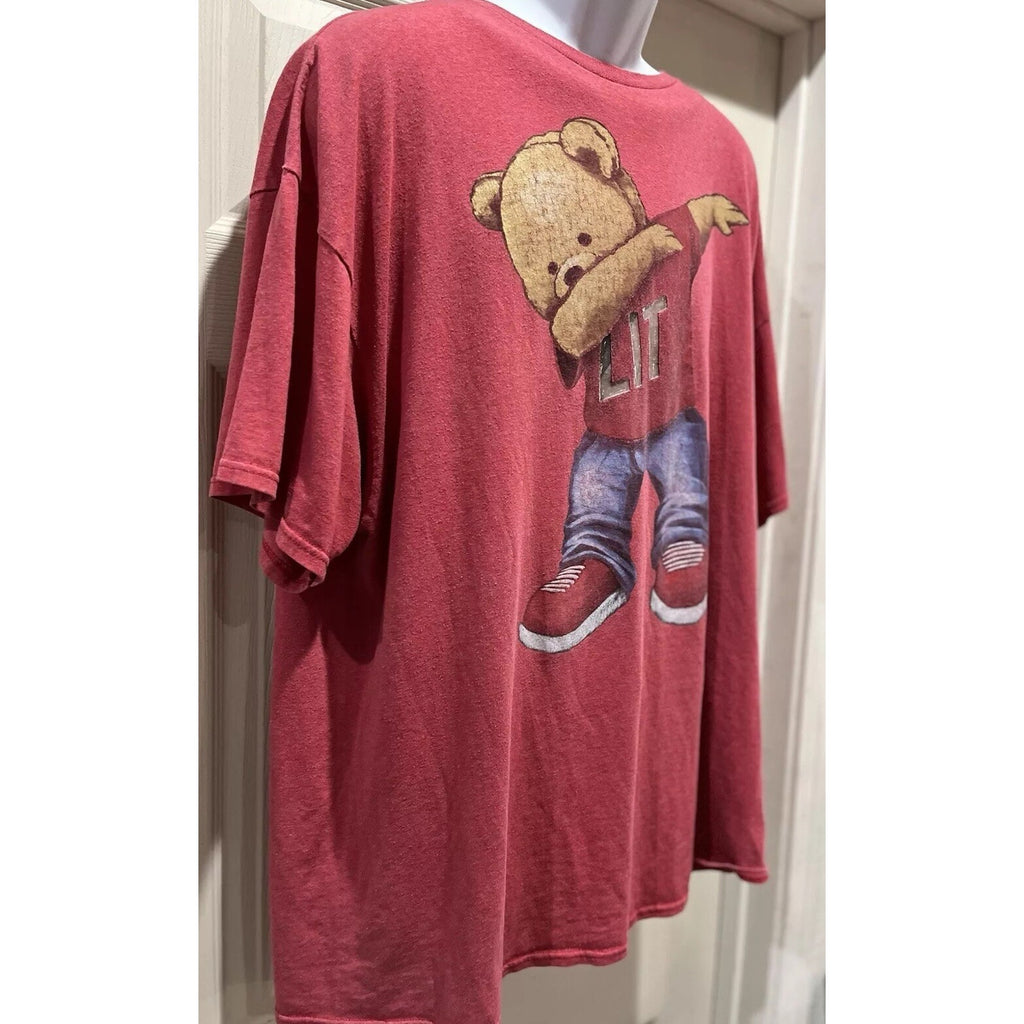 Dabbing Bear T Shirt Enti Tee Dab Street Wear Graphic Red Shirt Size Men’s 3XL
