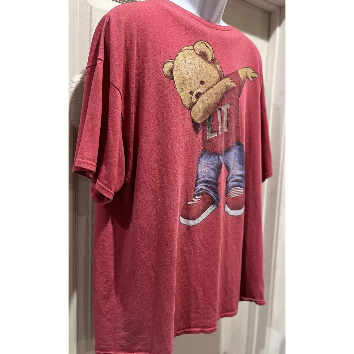 Dabbing Bear T Shirt Enti Tee Dab Street Wear Graphic Red Shirt Size Men’s 3XL