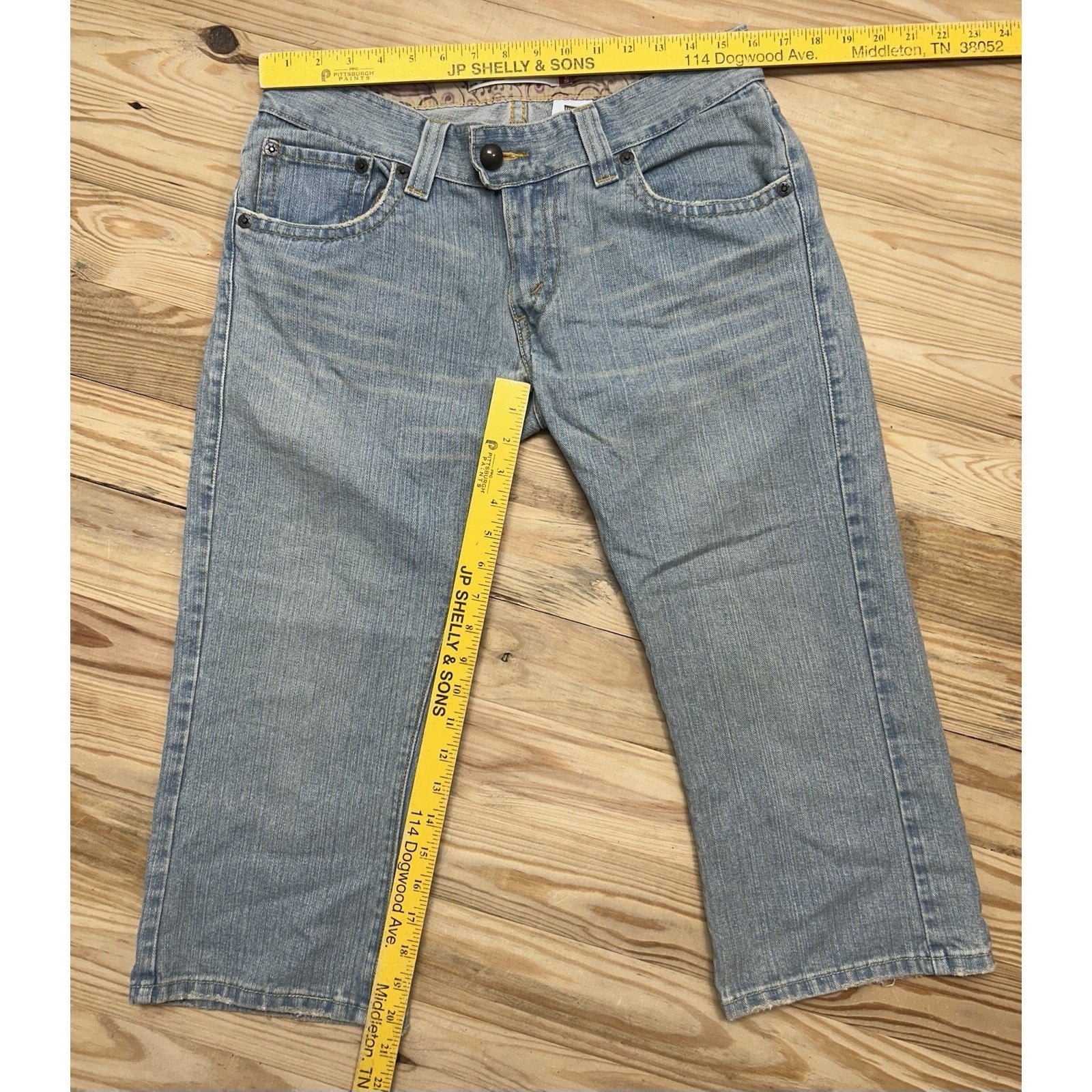 Levi's Women's Size 11 32x20 504 Slouch Capri Jeans Y2K Flap Pockets Crop Vtg.