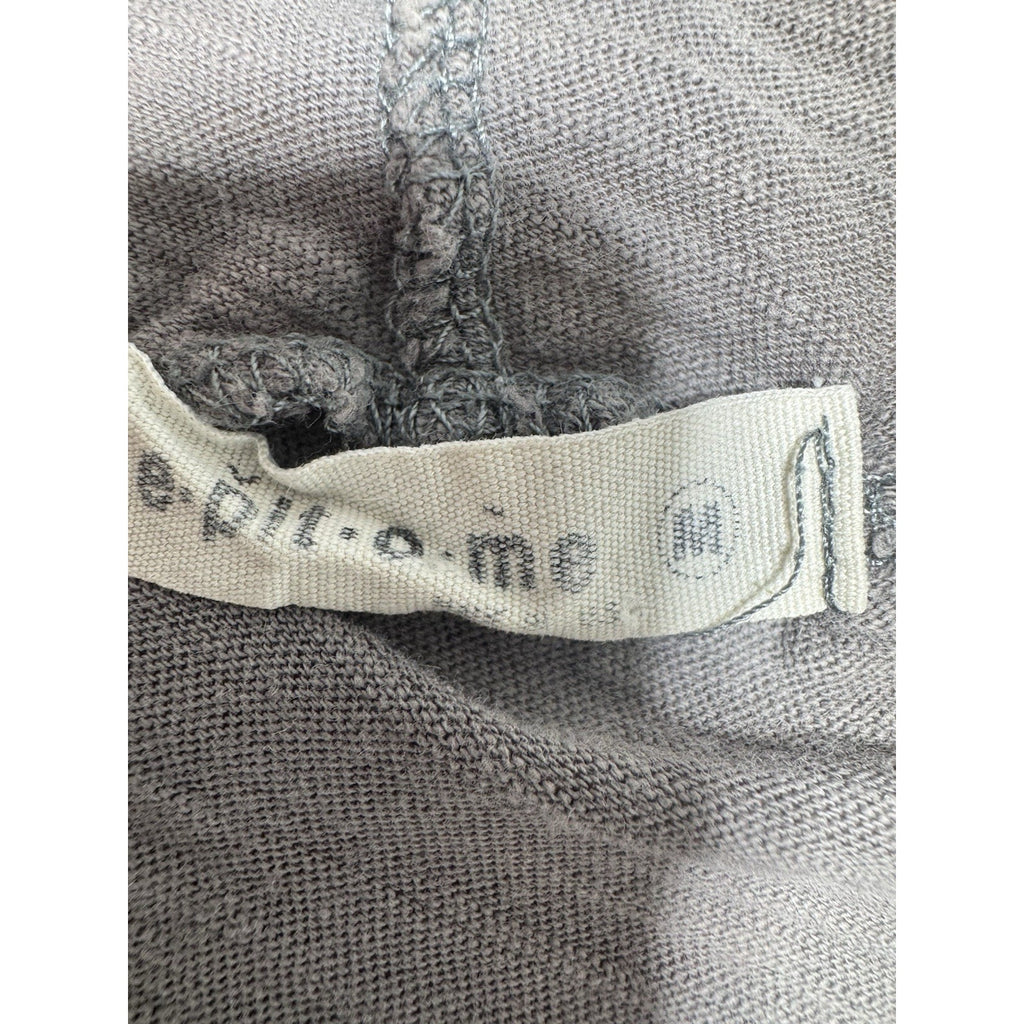 Epitome Distressed Short Sleeve Hoodie Gray Striped Front Pocket Men’s Size M US