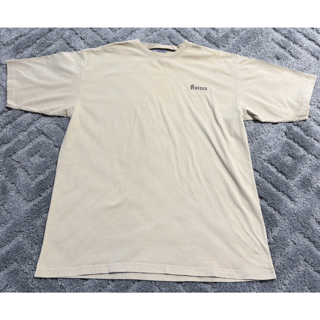 Vintage Y2K AVIREX Heavyweight T-Shirt Mens XXL Cream