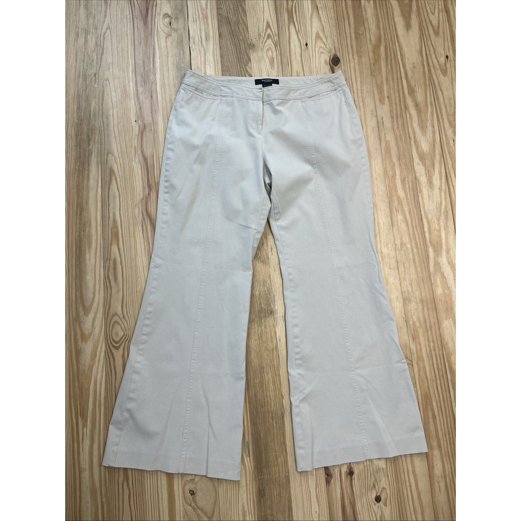 EXPRESS Stretch Low-Slung Flare Khaki Pants Size 13/14