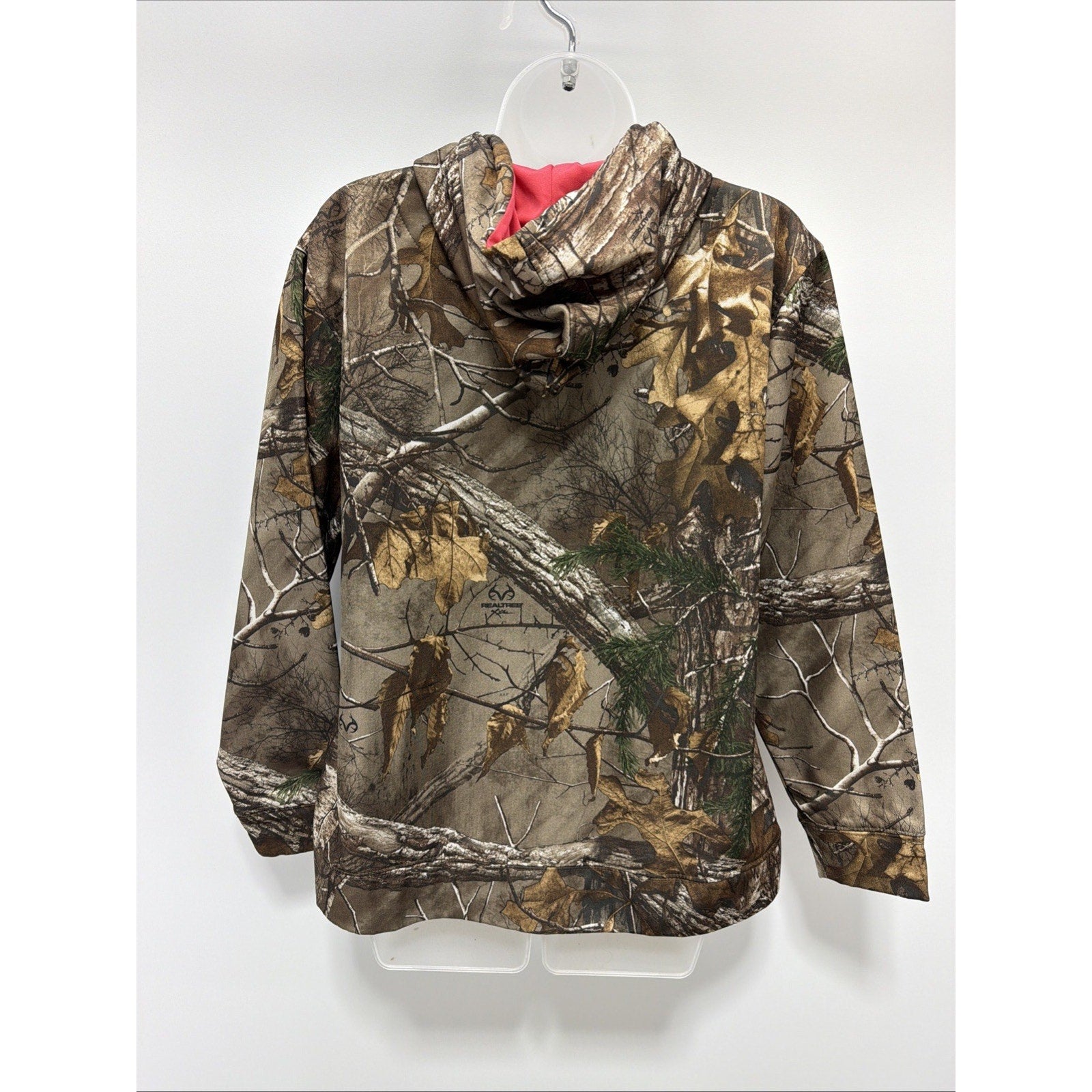 Realtree Women Sweatshirt Medium Brown Camo Hoodie Logo Graphic Embroidered