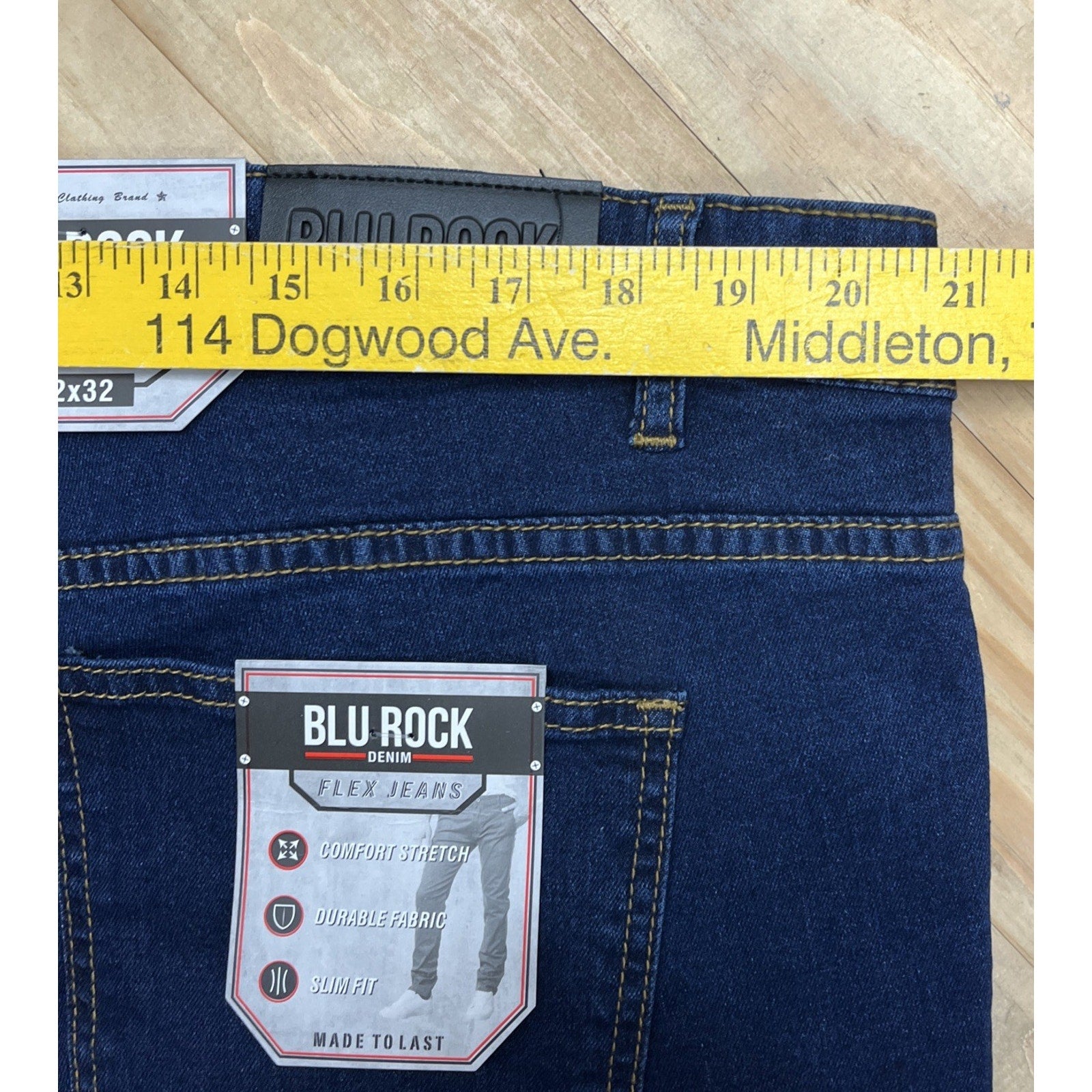Blu Rock Men's Flex 4-Way Stretch Slim Fit Jeans Medium Wash Size 42x32 NWT