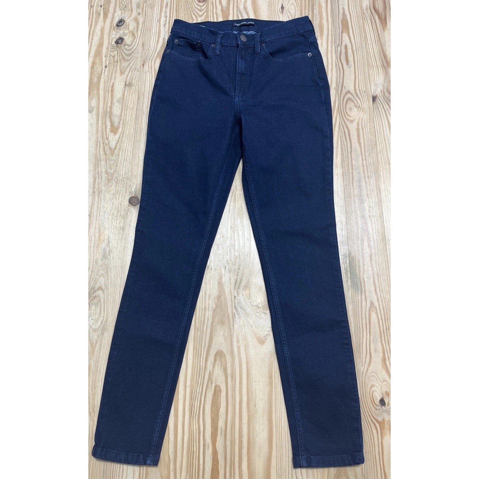 Calvin Klein High Rise Skinny Jeans Womens 6 Dark Blue Denim Zip Fly 5-Pocket