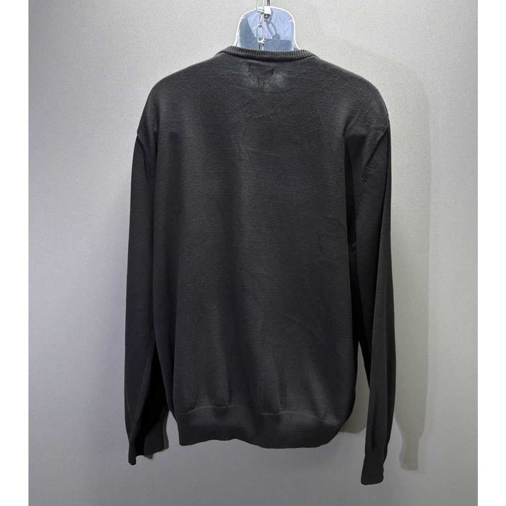 Consensus Black Cotton V Neck Cableknit Pullover Sweater XXL NWT