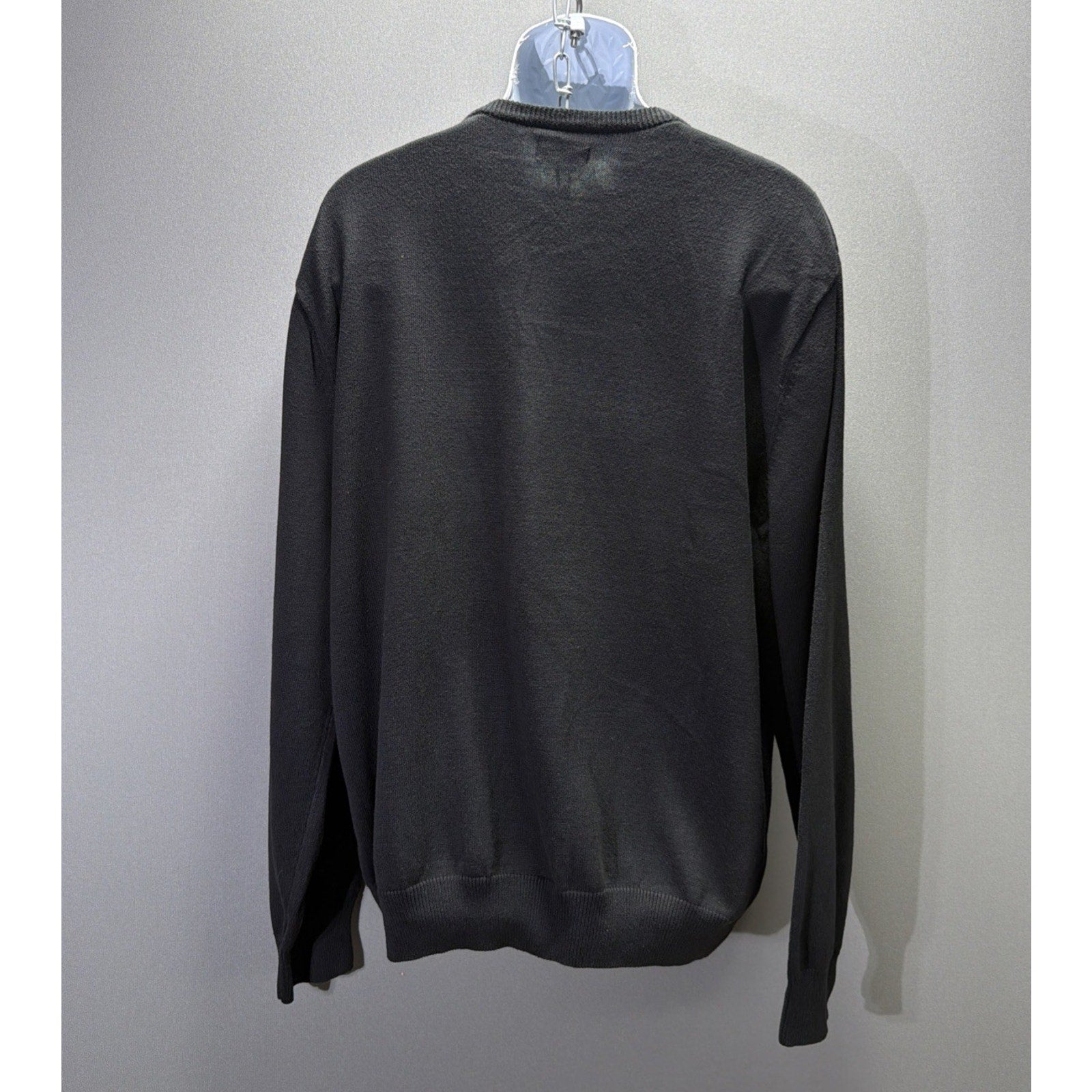 Consensus Black Cotton V Neck Cableknit Pullover Sweater XXL NWT