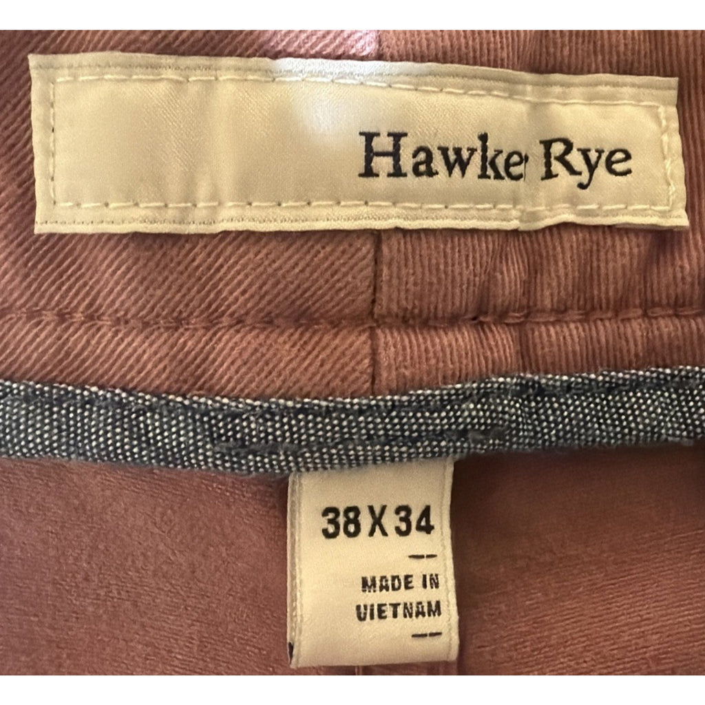 Hawker Rye Essential Wash Slim Chino Pants Men's 38x34 Mauve Stretch