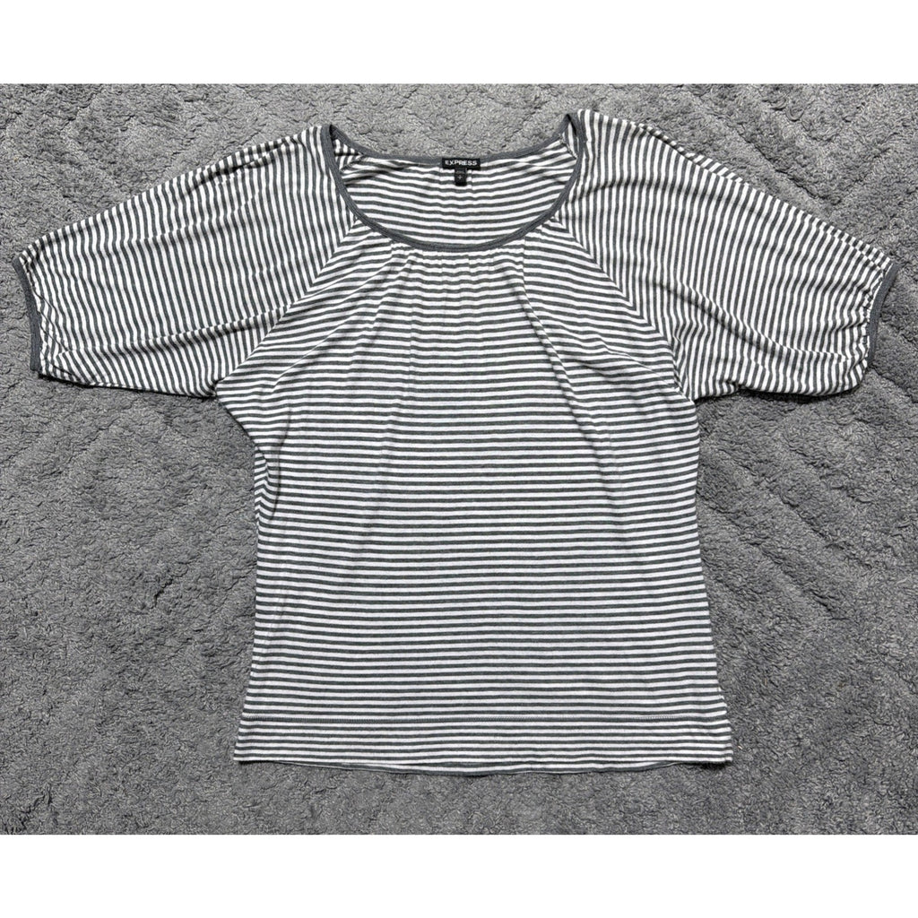 Express Women's Striped Flutter Sleeve Oversized Blouse Top Tunic Size Small