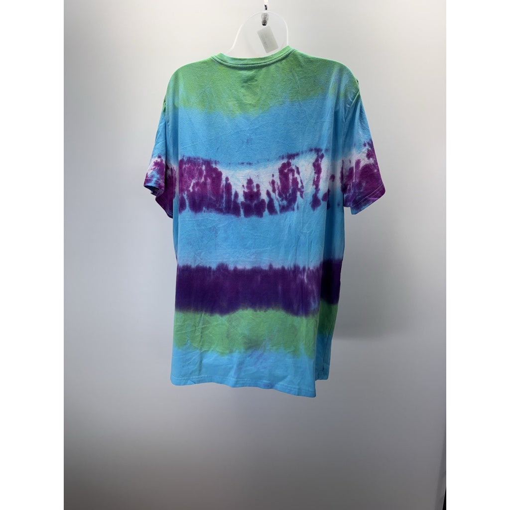 Goodfellow T Shirt Women’s XL Blue Purple Green Tie Dye Short Sleeve Adult