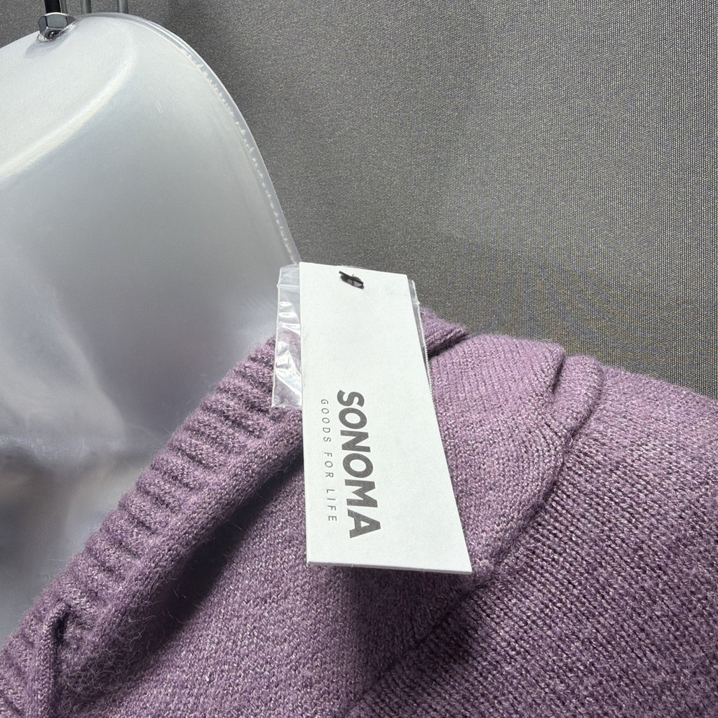 New Sonoma Women's Plum Textured Tunic Hooded Soft Sweater Size Large