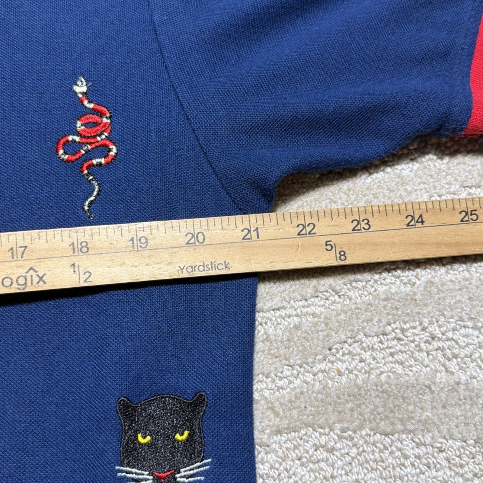 RS1NE Men's Embroidered Blue Short Sleeve Polo Shirt Sz 2XL Streetwear
