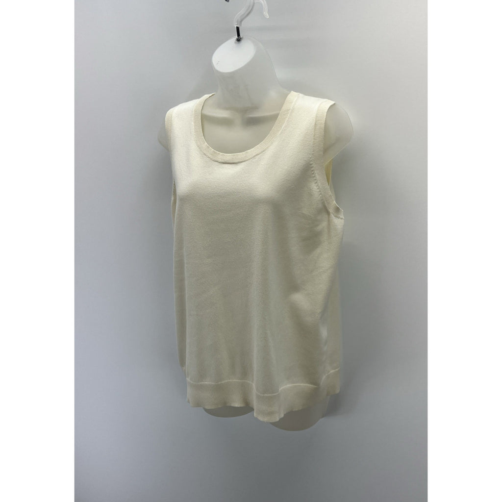 Talbots Women’s 1X Ivory Pima Cotton Sweater Vest