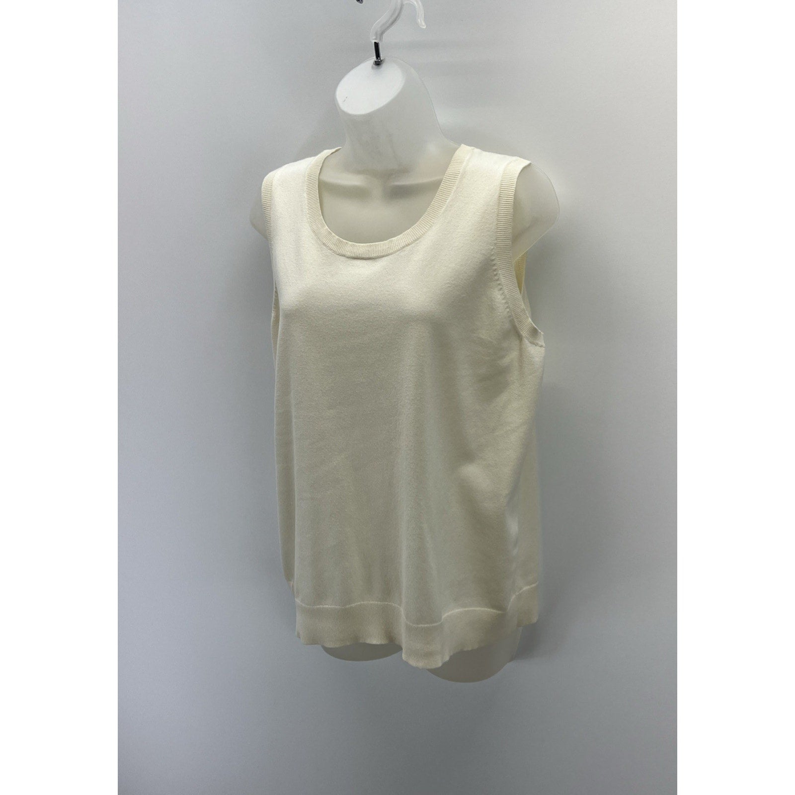 Talbots Women’s 1X Ivory Pima Cotton Sweater Vest
