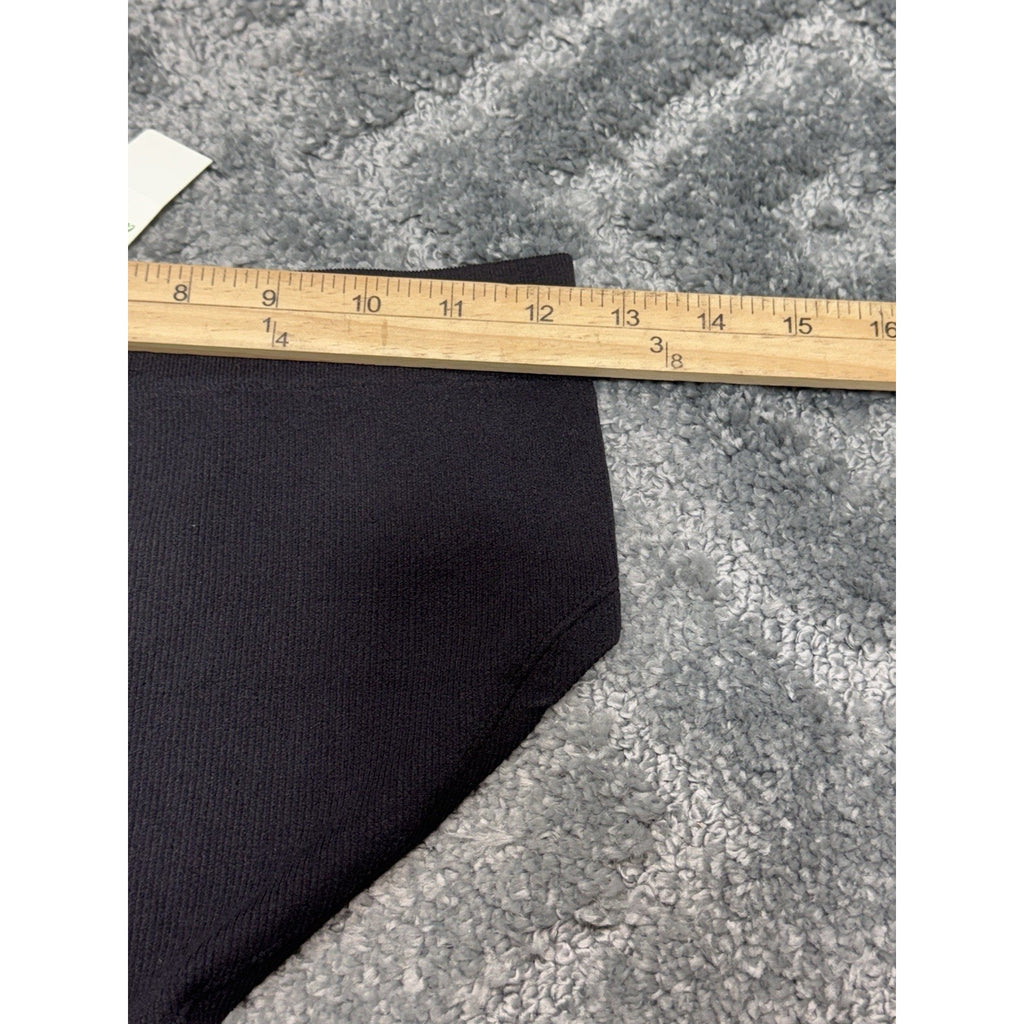 American Eagle Aerie Seamless Bikini Panties Large Solid Black Ribbed New