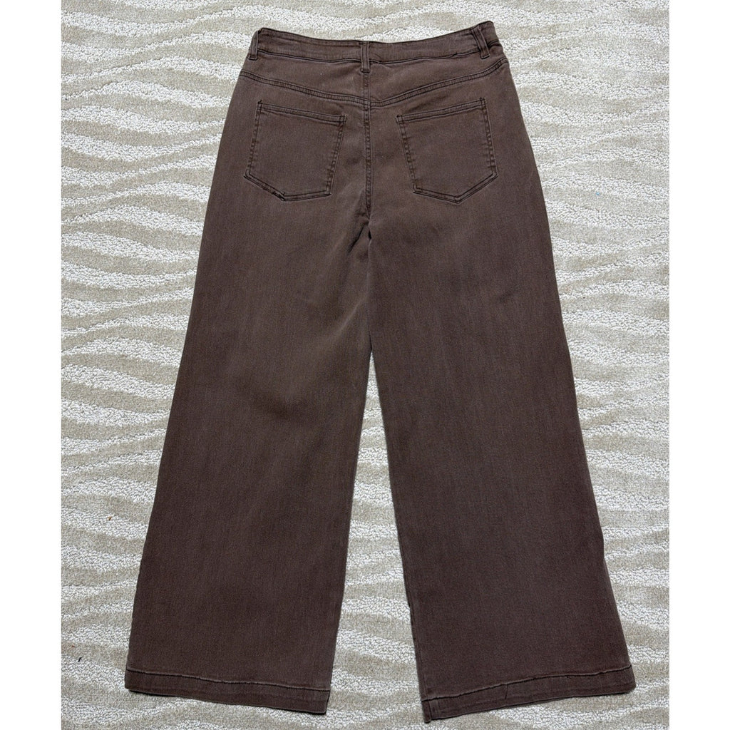 Entro High Rise Crop jeans size L wide leg 30x28