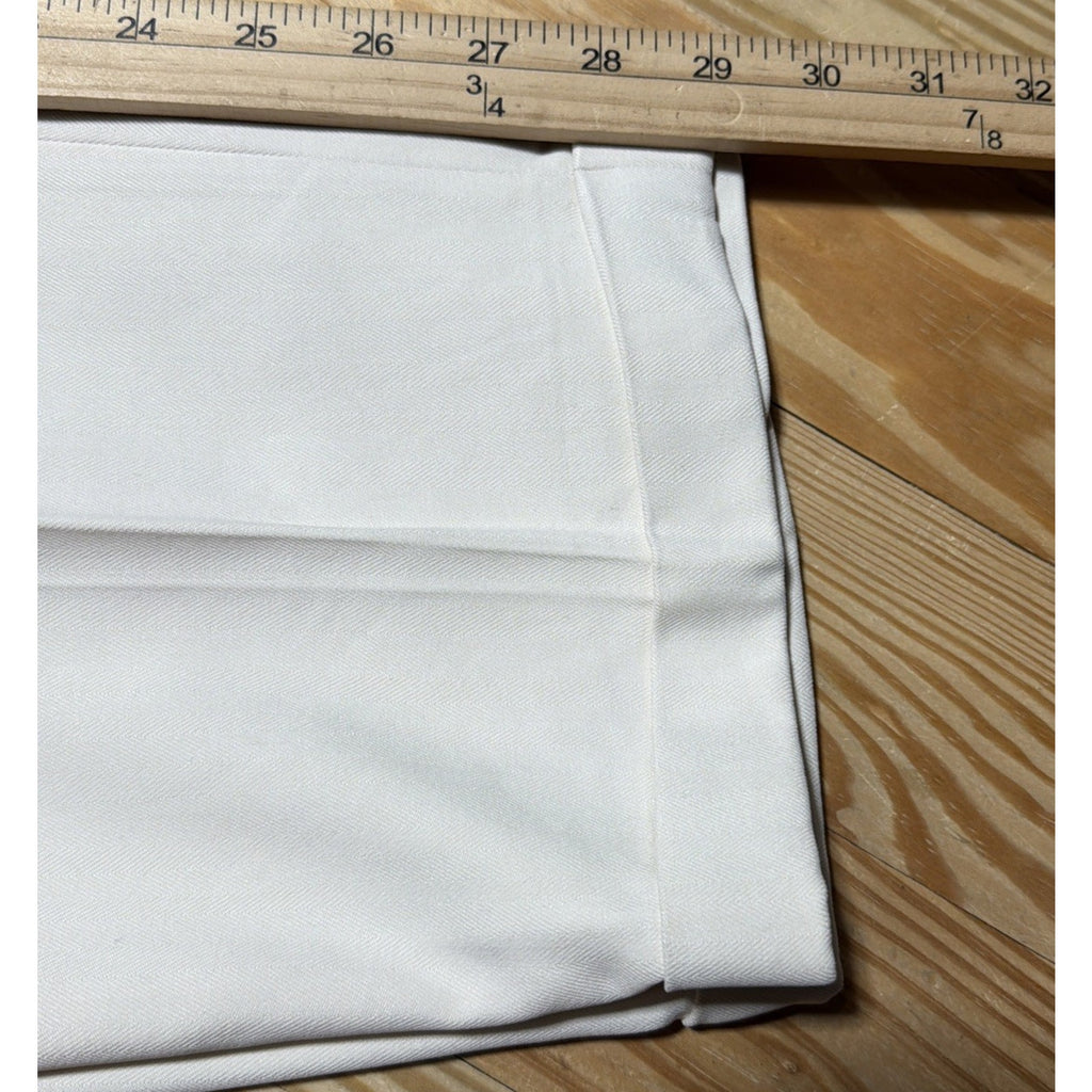Jos A Bank Men's Ivory Twill 100% Silk Pleated Casual Pants 36x29 Excellent