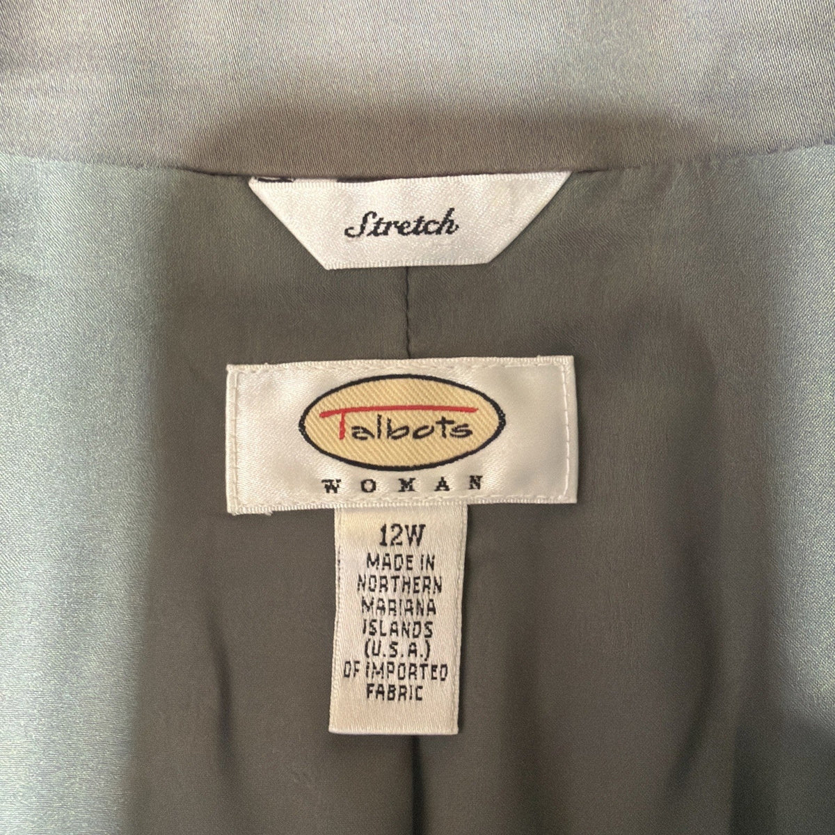 Talbots Blazer Jacket Womens Size 12W Green Button Front Stretch Lined