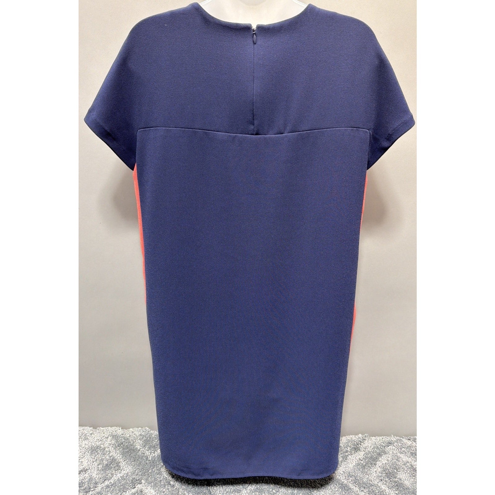 Banana Republic Color Block Shift Dress Size 8 Pink Blue Stretch Pockets