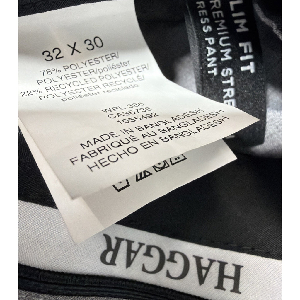 New Haggar H26 Dress Pant Mens 32W 32L Black Stretch Slim Fit Wrinkle Free
