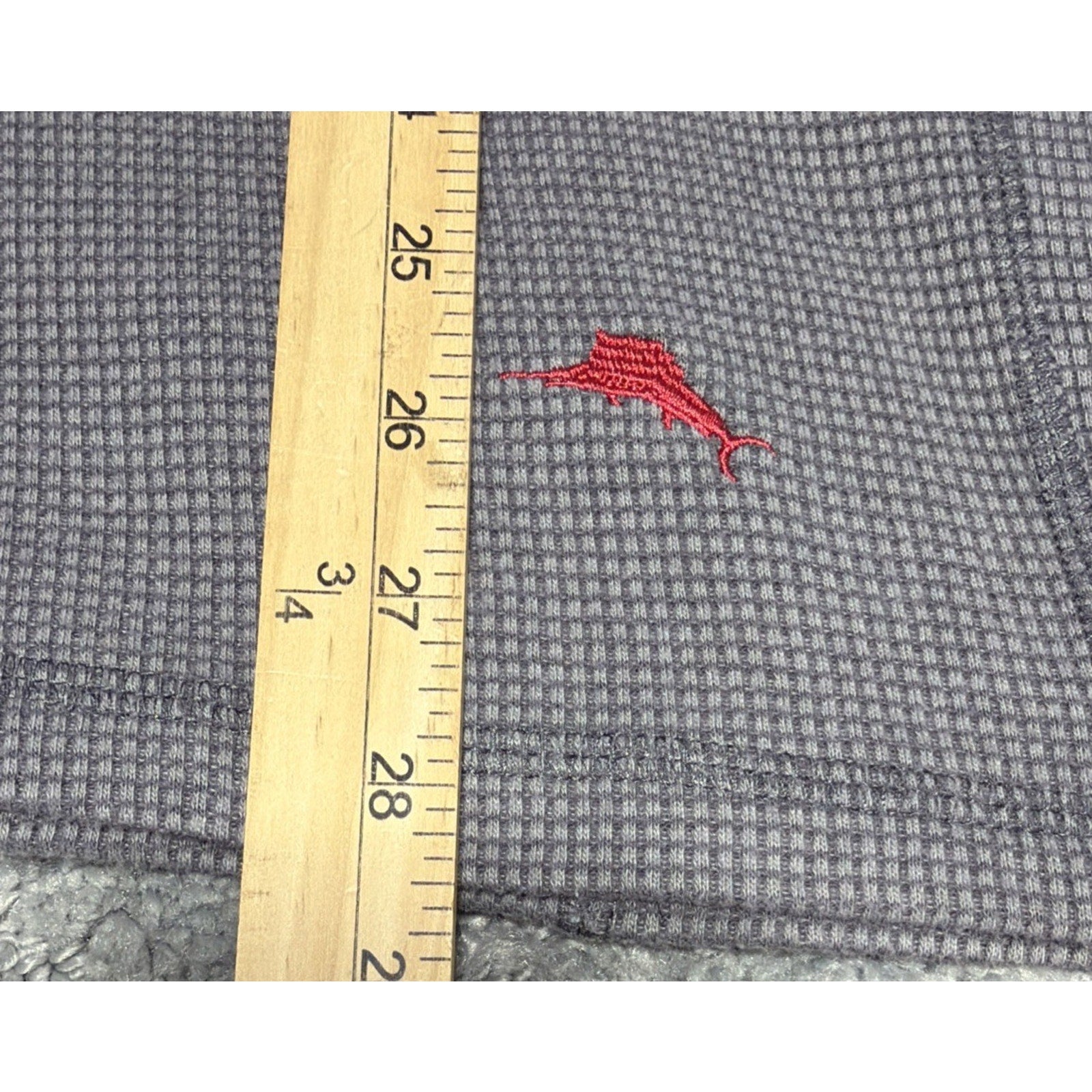 Tommy Bahama Shirt Men's XXL Gray Waffle Knit Thermal Cotton Stretch Casual