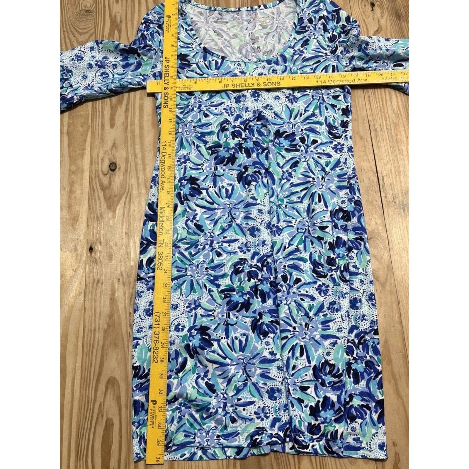 Lilly Pulitzer Carlile Blue Iris High Maintenance Blouson Sleeve Dress XS