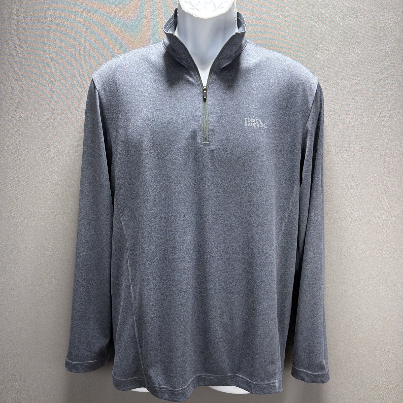 Men's Eddie Bauer Adventurer Size S Pullover 1/4 Zip Long Sleeve Blue Freedry