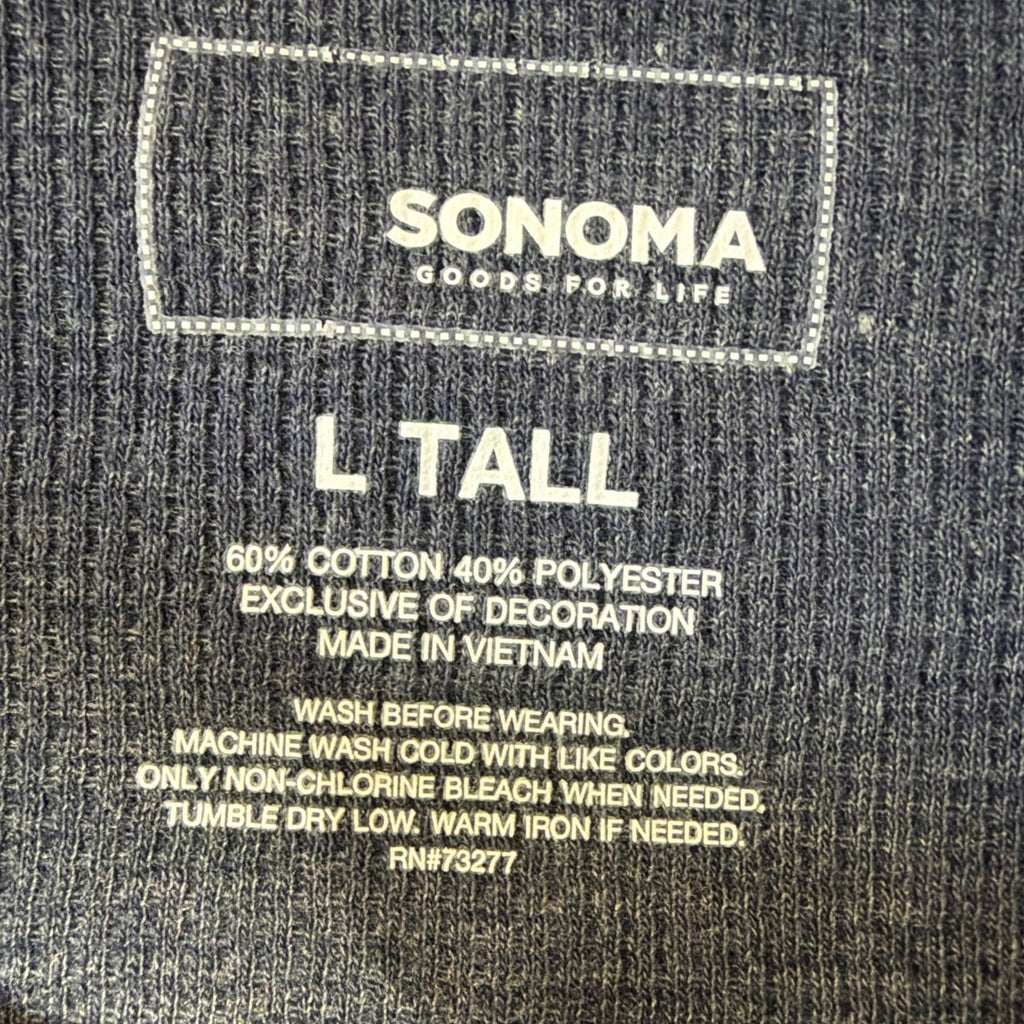 Sonoma Men’s The Supersoft Thermal Shirt Blue Natural Stretch Large Tall NWT