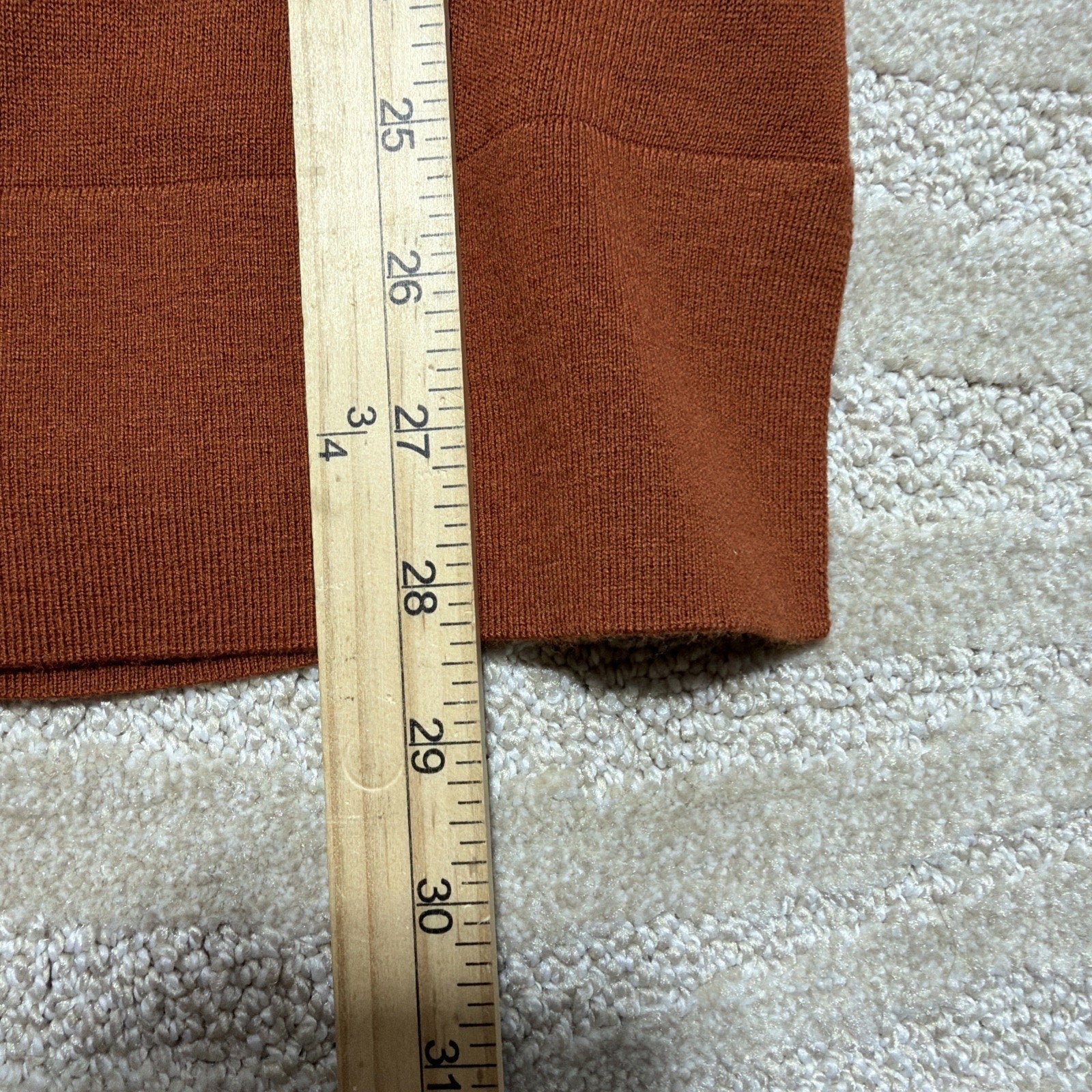 LOFT Women’s XS Rust Orange Long Cardigan Sweater V Neck Button Front Lightweigh