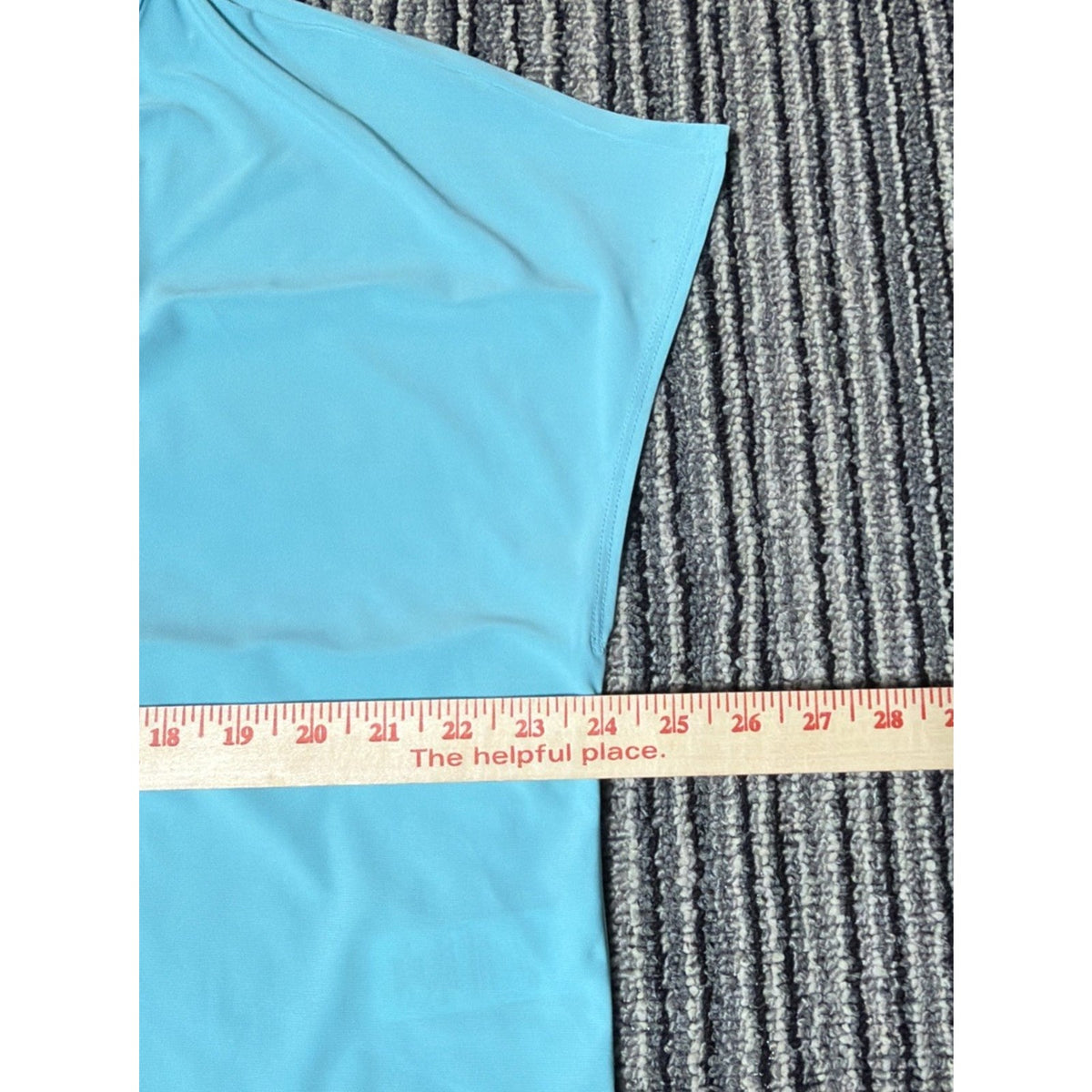 Jones New York Women Top Plus Size 1X Aqua Short Sleeve V Neck Blouse NWT