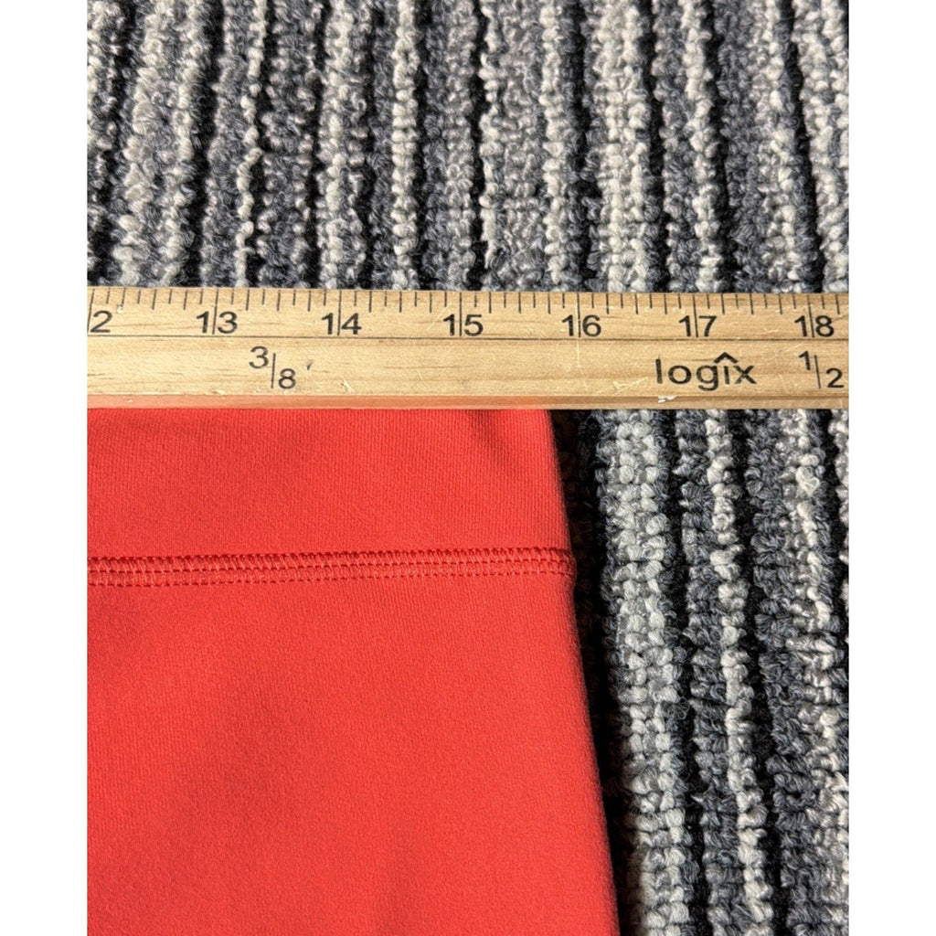 Lululemon leggings Groove Pant Women Sz 10 Twin Stripe Love Red waistband Pocket