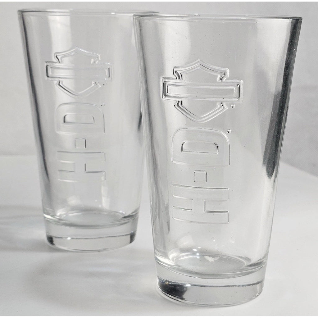 Harley Davidson Embossed Pint Glass Gift Set 6 Glasses Coasters Wall Opener NIB