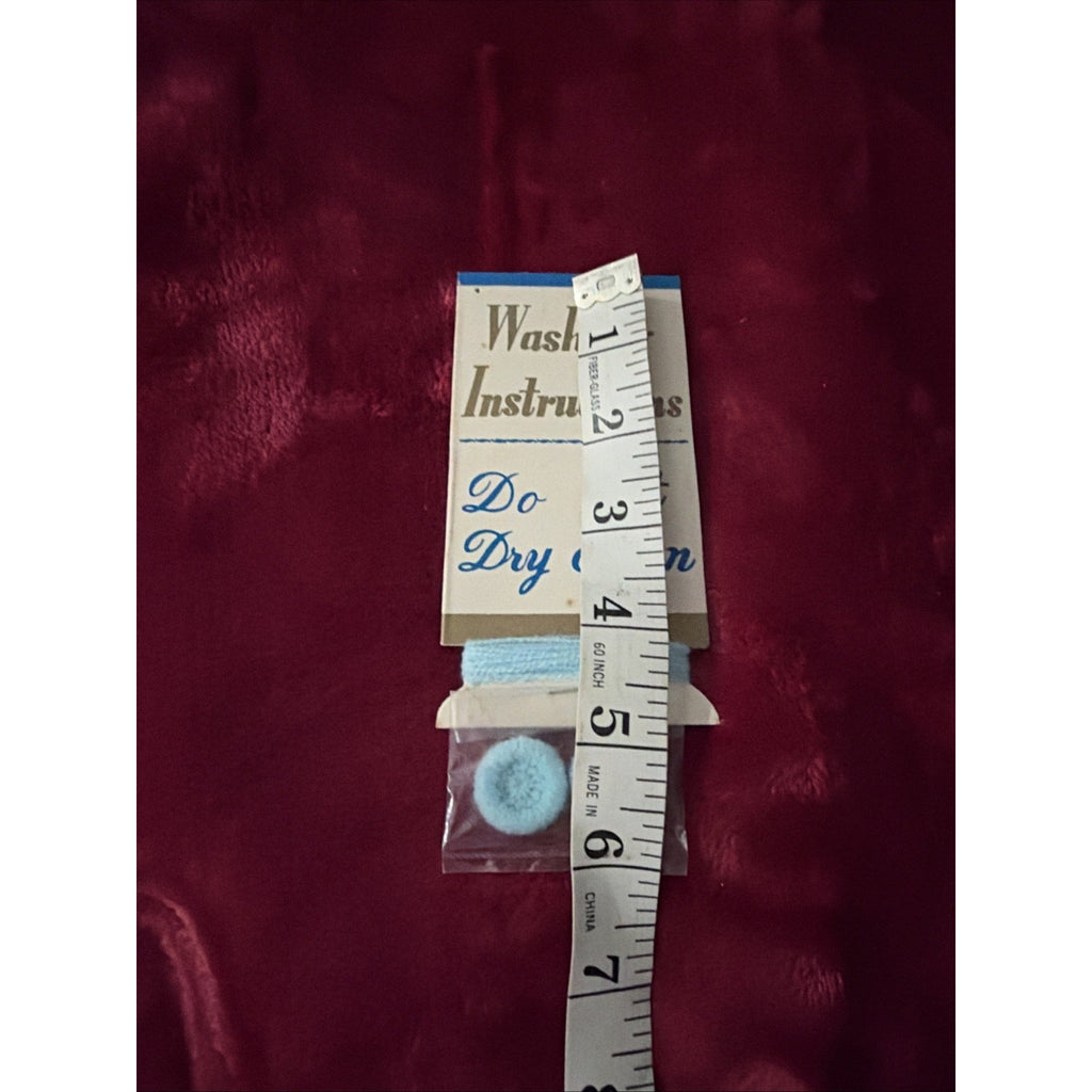 Vintage Blue Knit Covered Buttons Matching Yarn Repair Kit NOS Sewing Notions