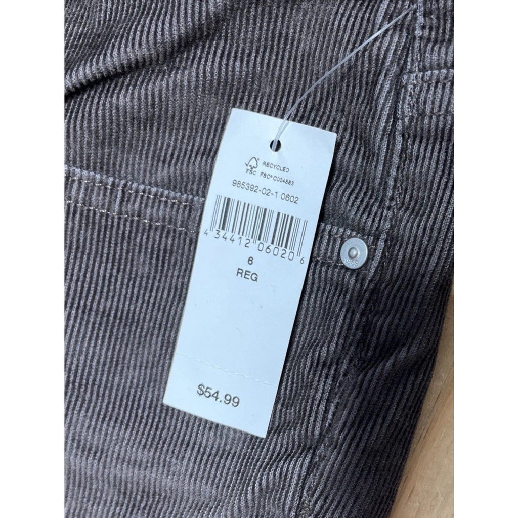 Gap 1969 Always Skinny Pants Women's Brown Stretch Corduroy Mid Rise Size 6 NWT